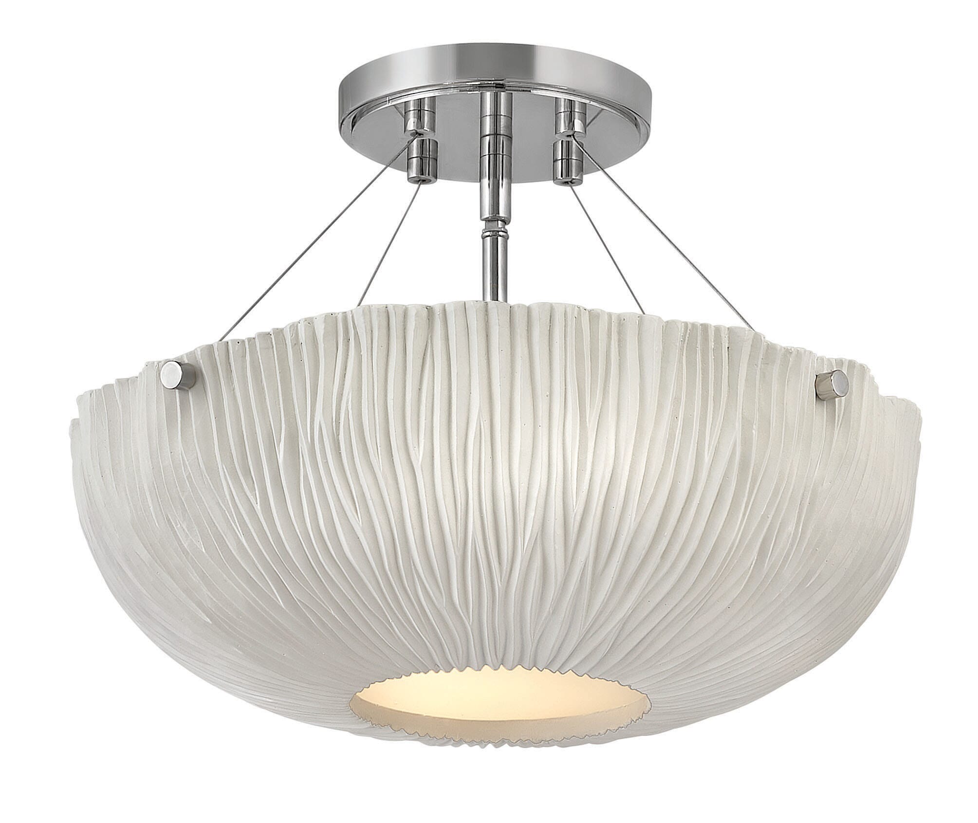 Hinkley Coral by Lisa McDennon 3-Light Semi Flush Ceiling Light in Shell White