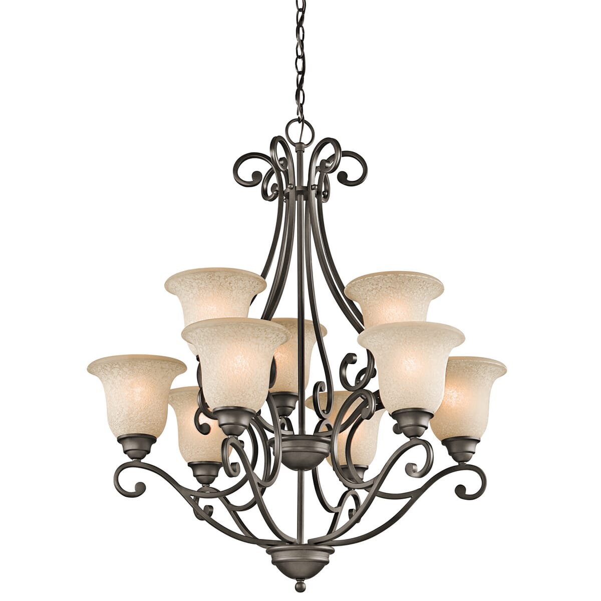 Kichler Builder Camerena 9-Light Chandelier in Olde Bronze