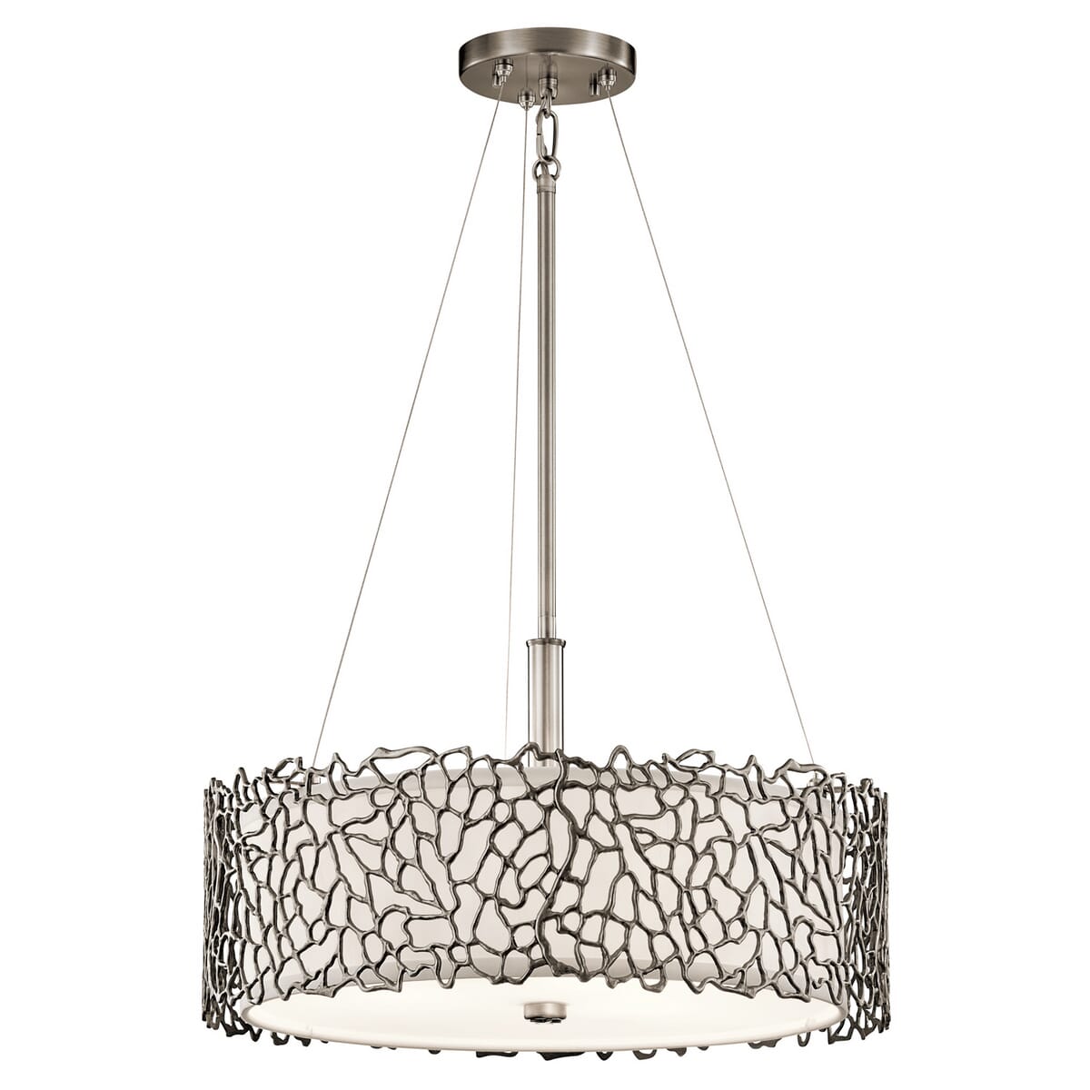 Kichler Silver Coral 3-Light Pendant Convertible Semi-Flush in Pewter