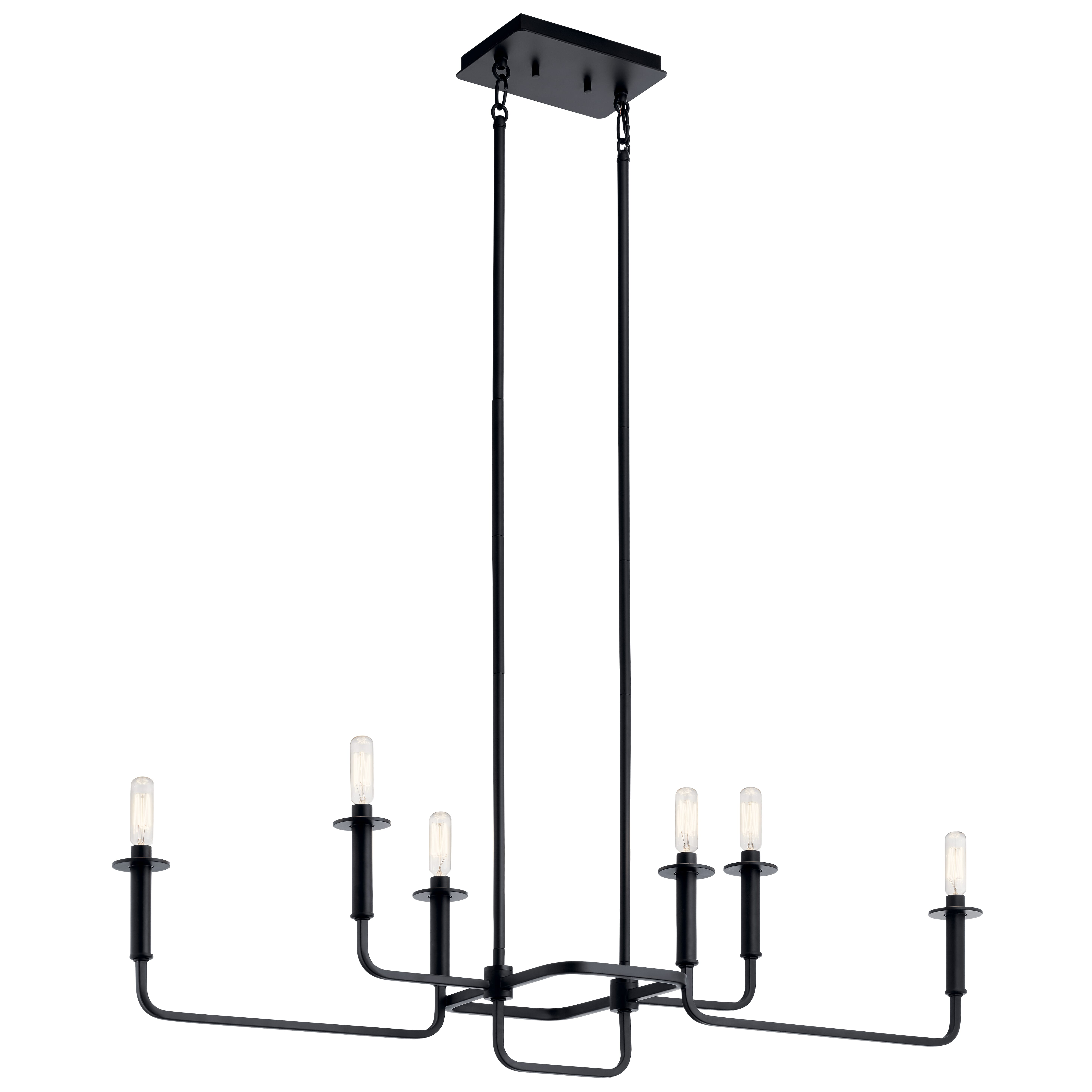 Kichler Alden 6-Light 38.5" Linear Chandelier in Black