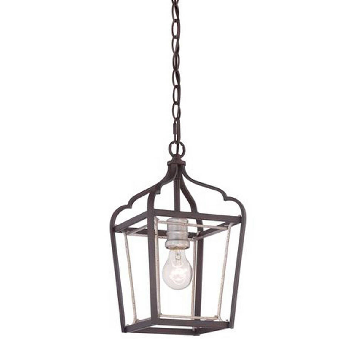 Minka Lavery Astrapia 8" Pendant Light in Dark Rubbed Sienna with Aged Silver