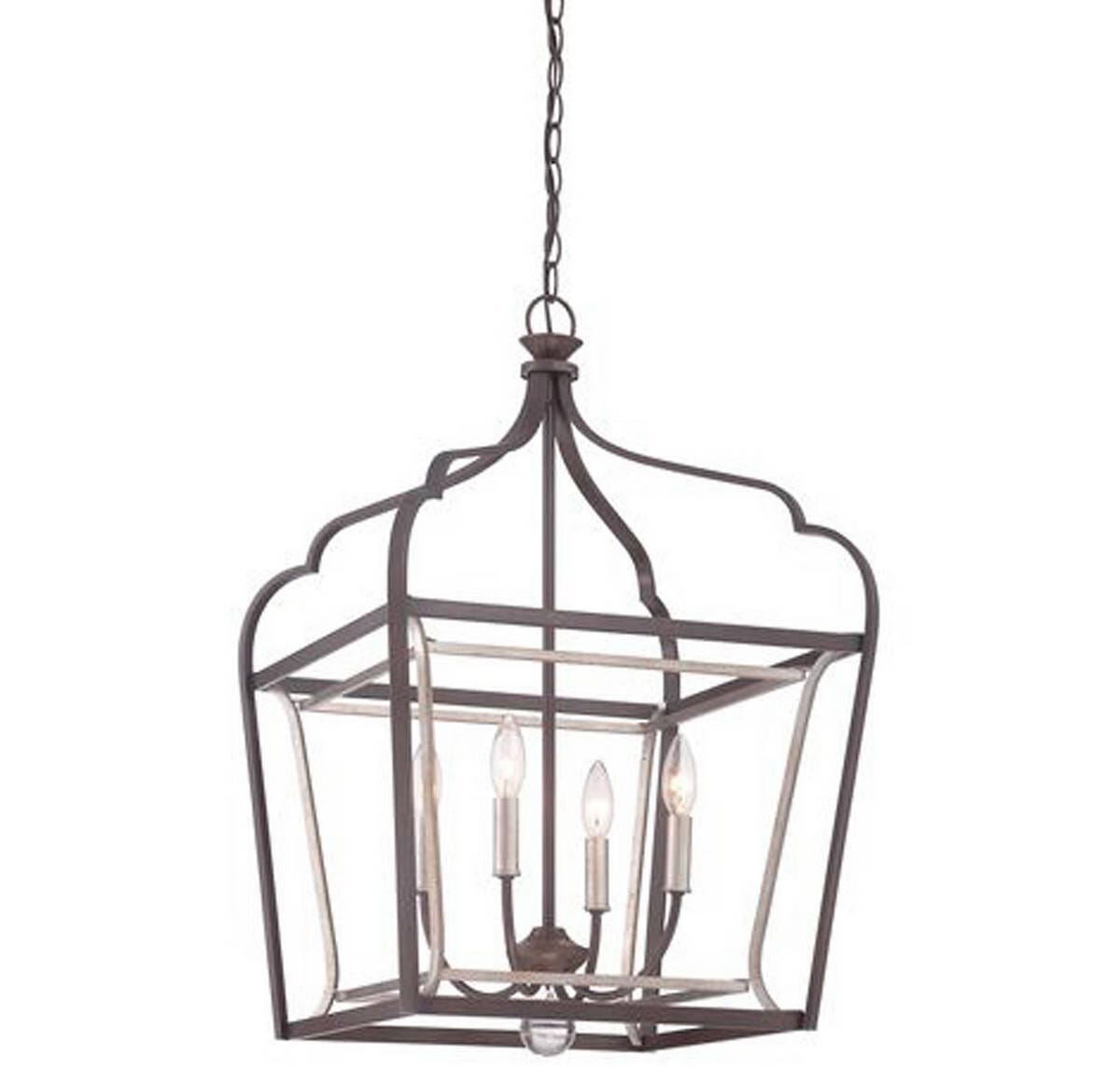 Minka Lavery Astrapia 4-Light 18" Pendant Light in Dark Rubbed Sienna with Aged Silver