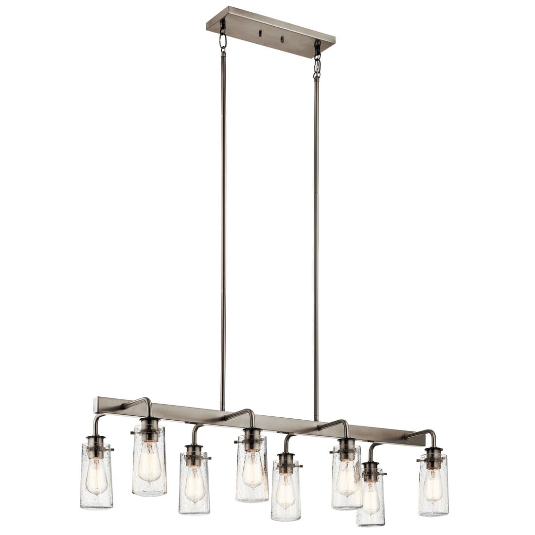 Kichler Braelyn 42" 8-Light Linear Chandelier in Classic Pewter