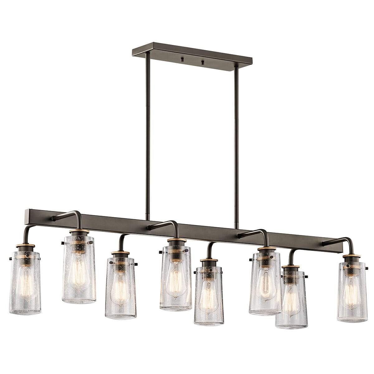 Kichler Braelyn 8-Light Linear Chandelier in Olde Bronze