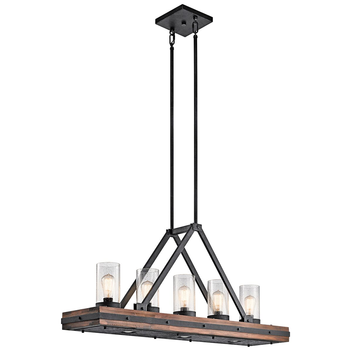 Kichler Colerne 5-Light Linear Chandelier in Auburn Stained Finish