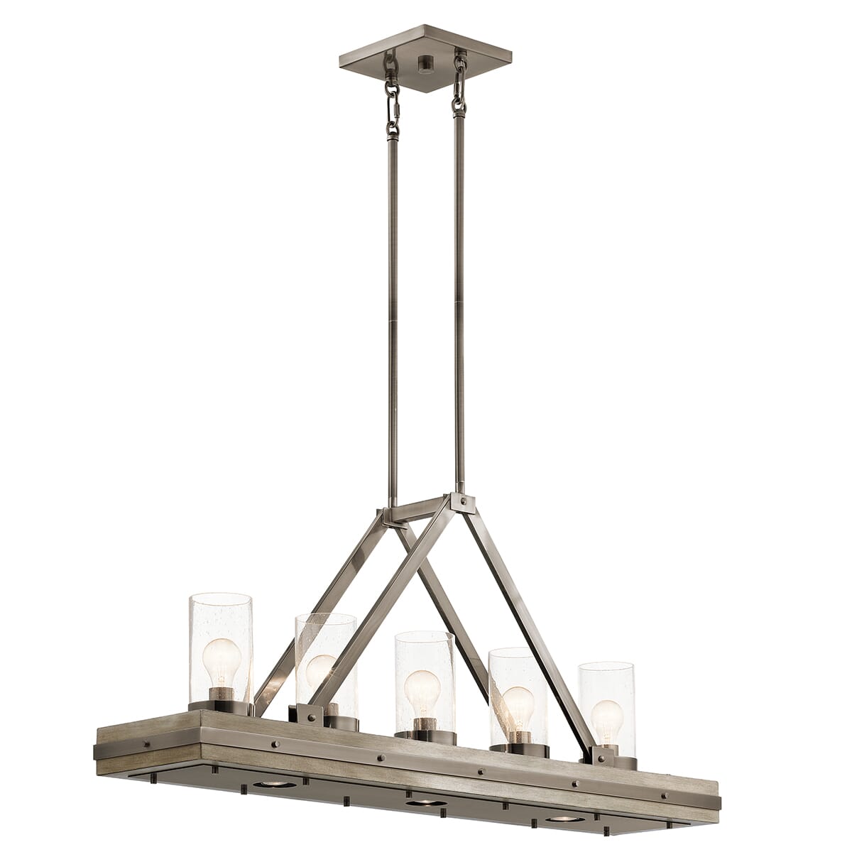 Kichler Colerne 8-Light Linear Chandelier in Classic Pewter