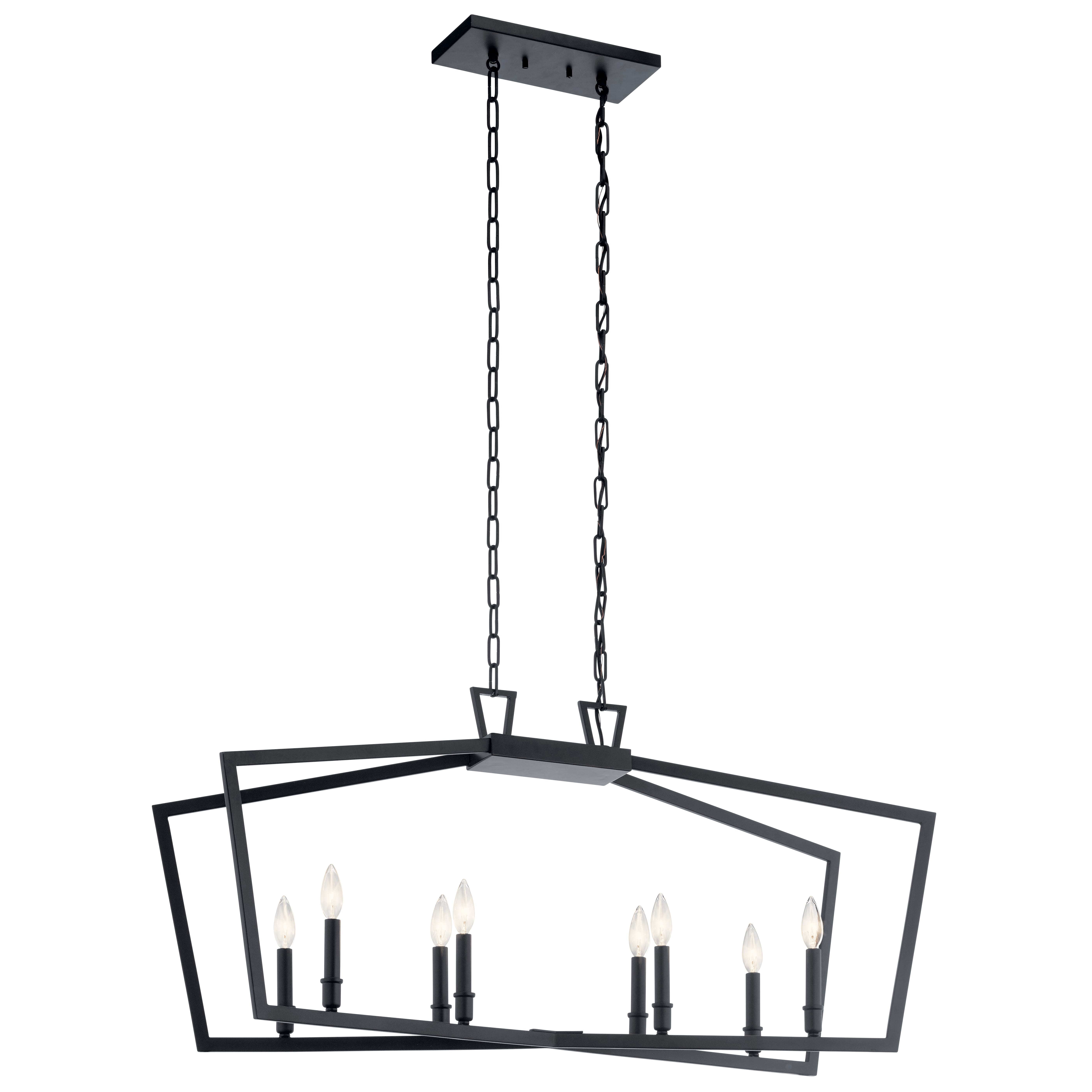 Kichler Abbotswell 8-Light 42" Linear Chandelier in Black