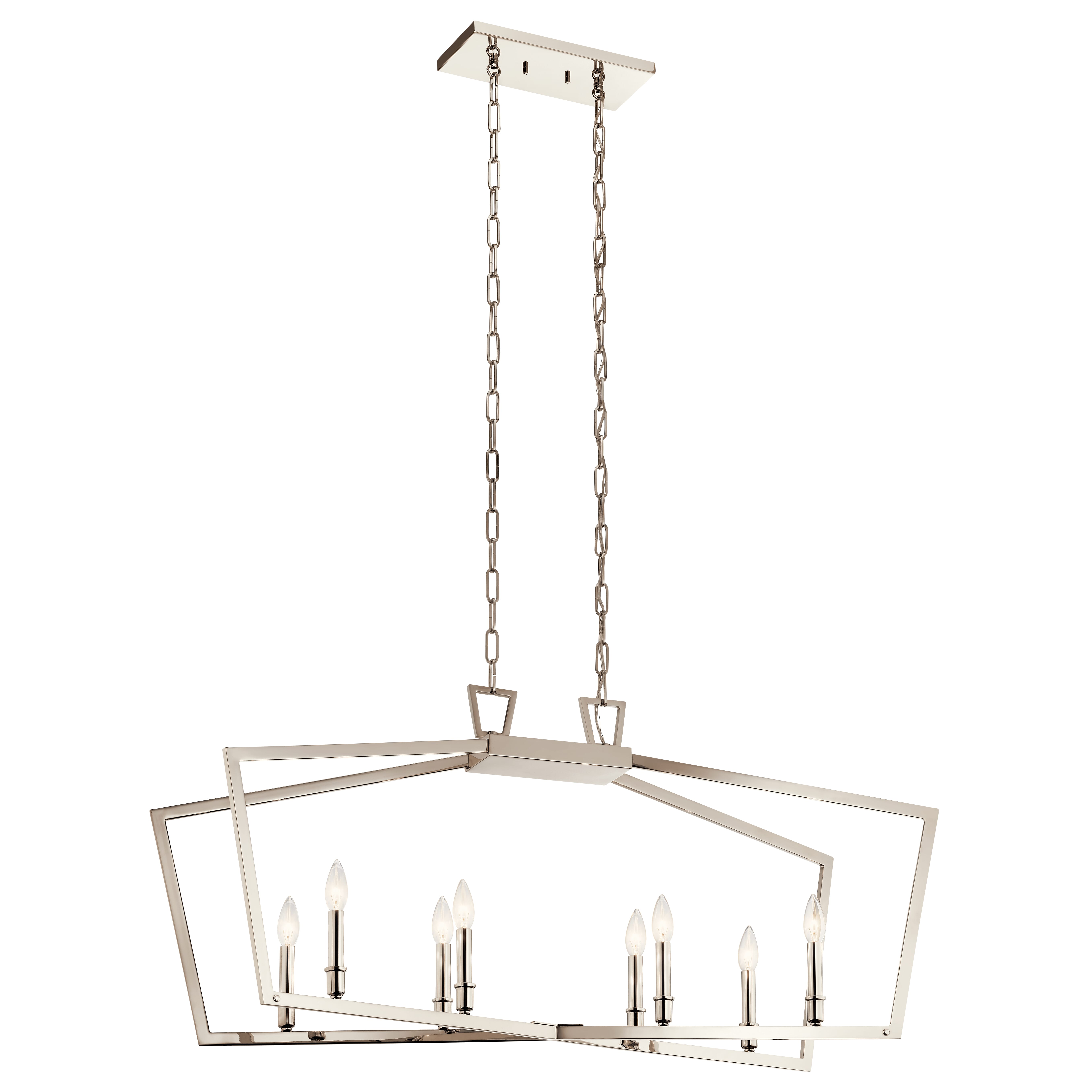 Kichler Abbotswell 8-Light 42" Linear Chandelier in Polished Nickel