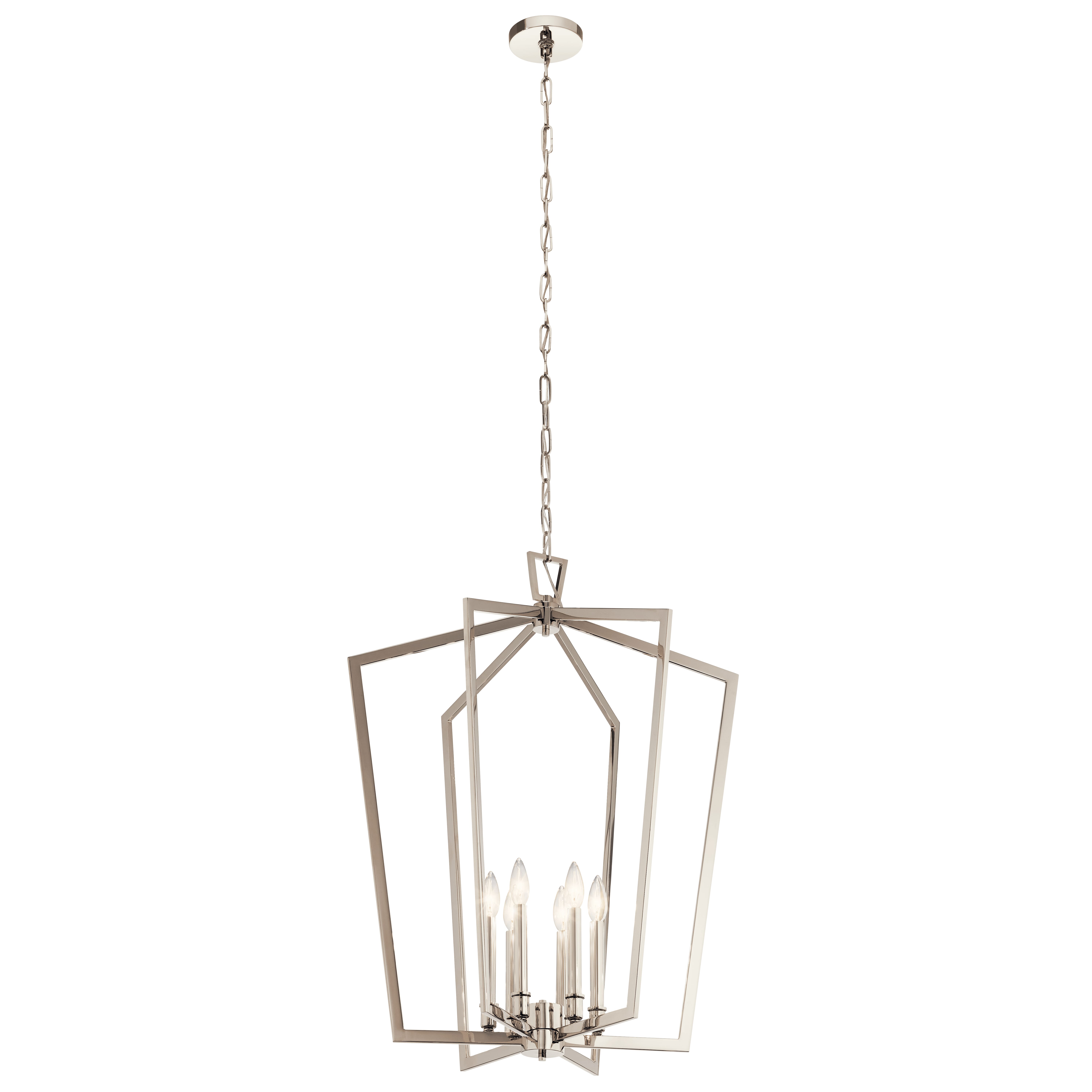 Kichler Abbotswell 6-Light Large Foyer Pendant in Polished Nickel