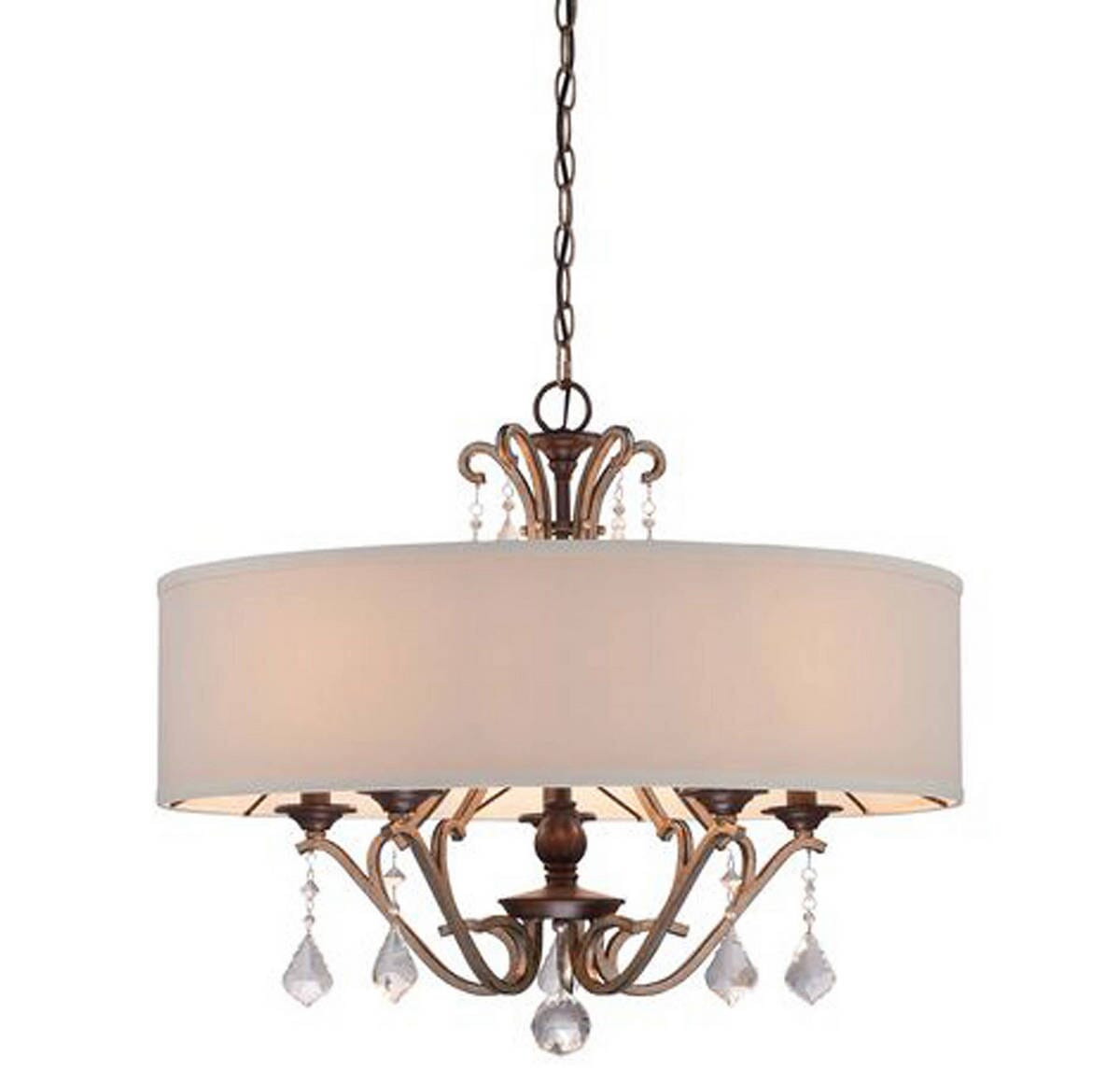 Minka Lavery Gwendolyn Place 5-Light 26" Pendant Light in Dark Rubbed Sienna with Aged Silver