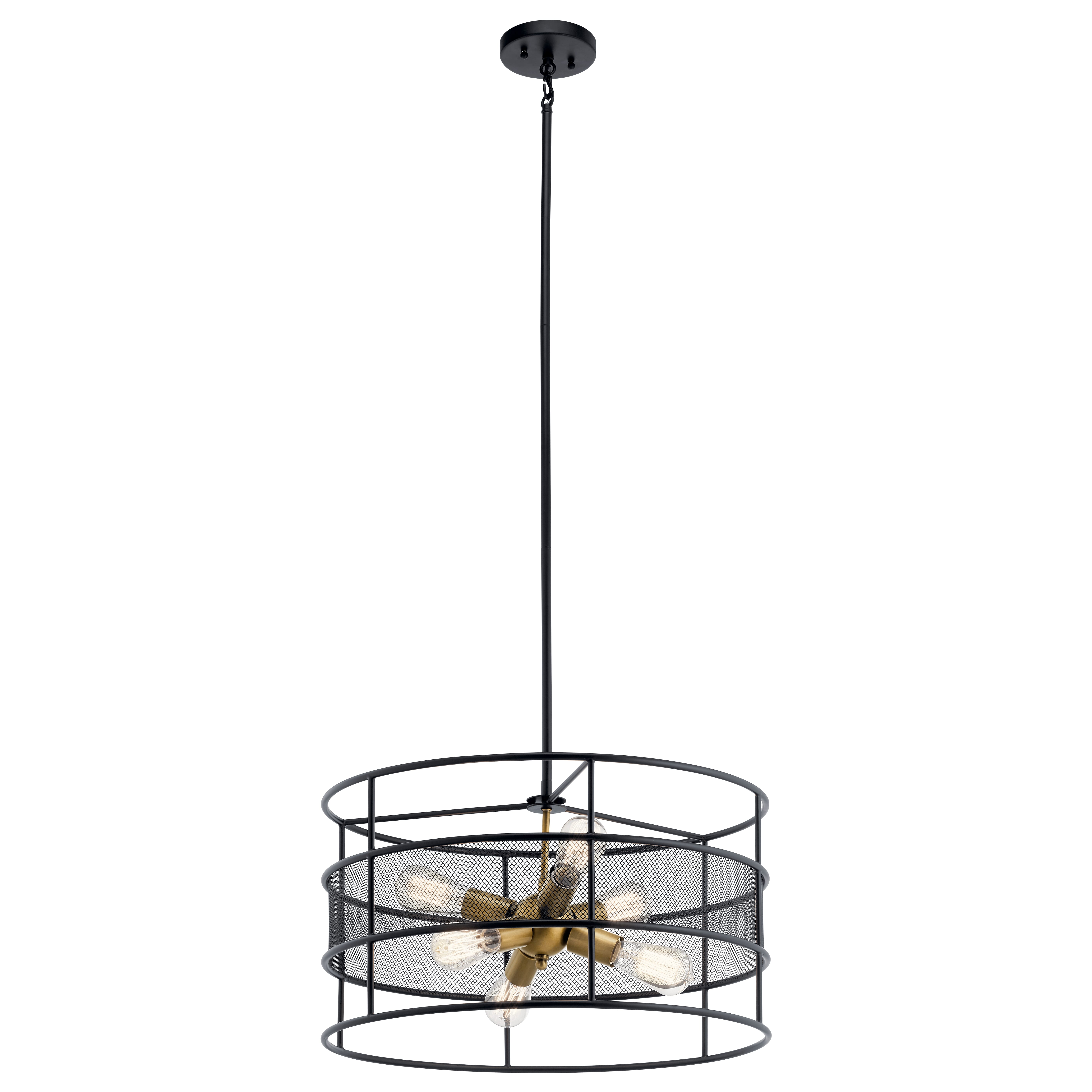 Kichler Piston 6-Light Drum Pendant in Black