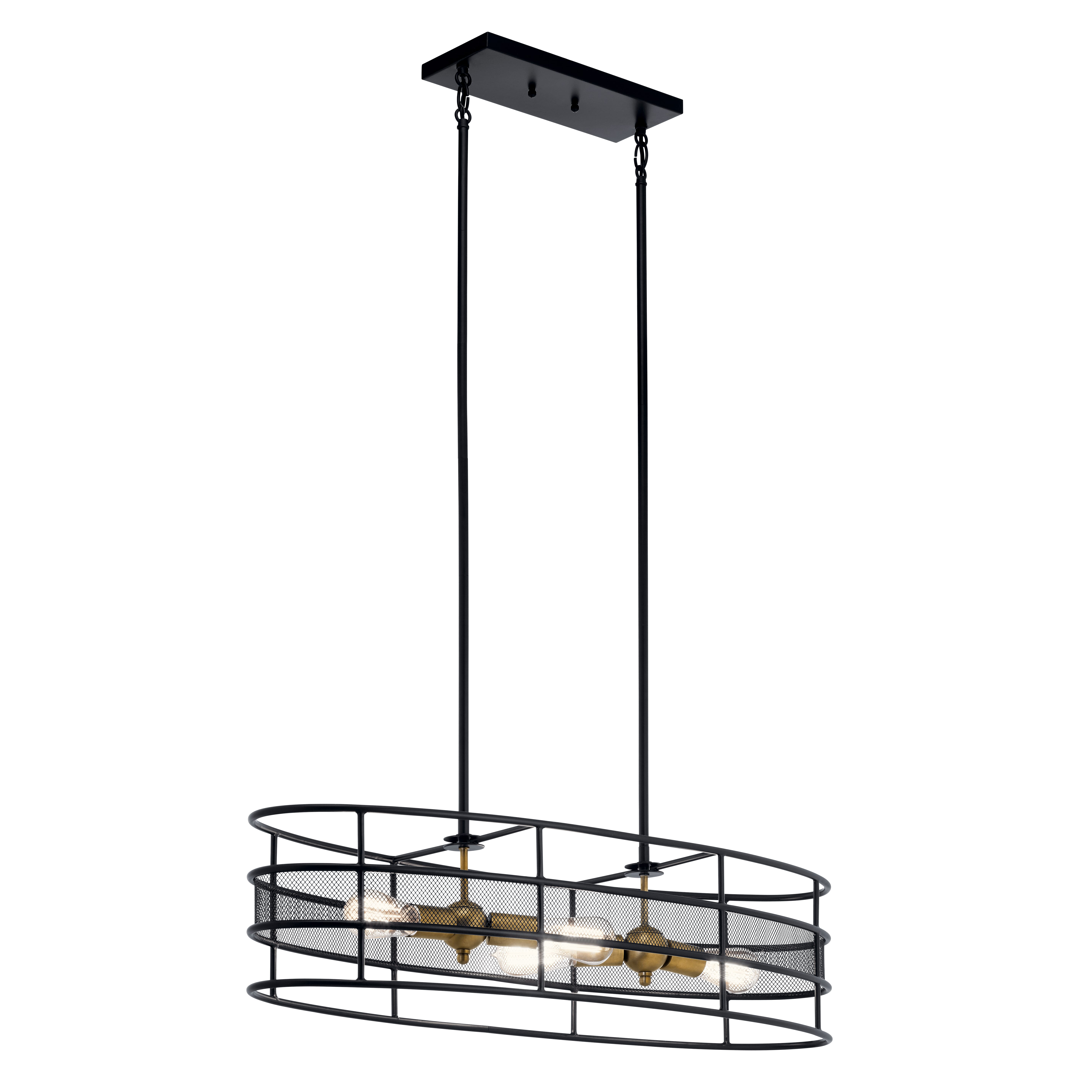 Kichler Piston 4-Light Island Pendant in Black