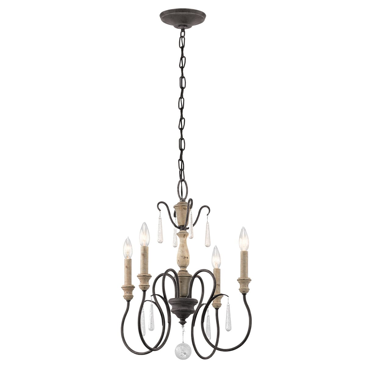 Kichler Kimblewick 4-Light Mini Chandelier in Weathered Zinc