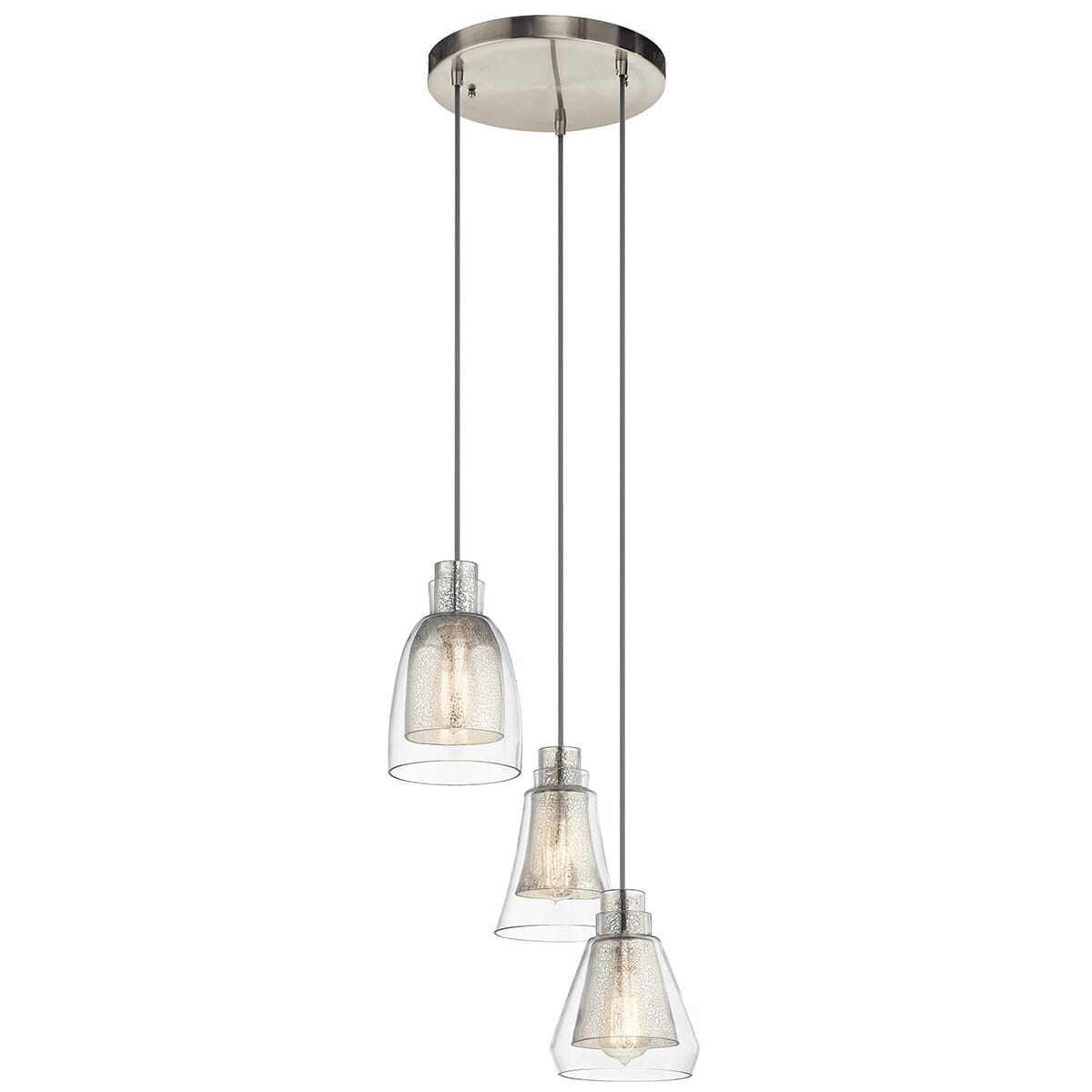 Kichler Evie 3-Light Pendant in Brushed Nickel