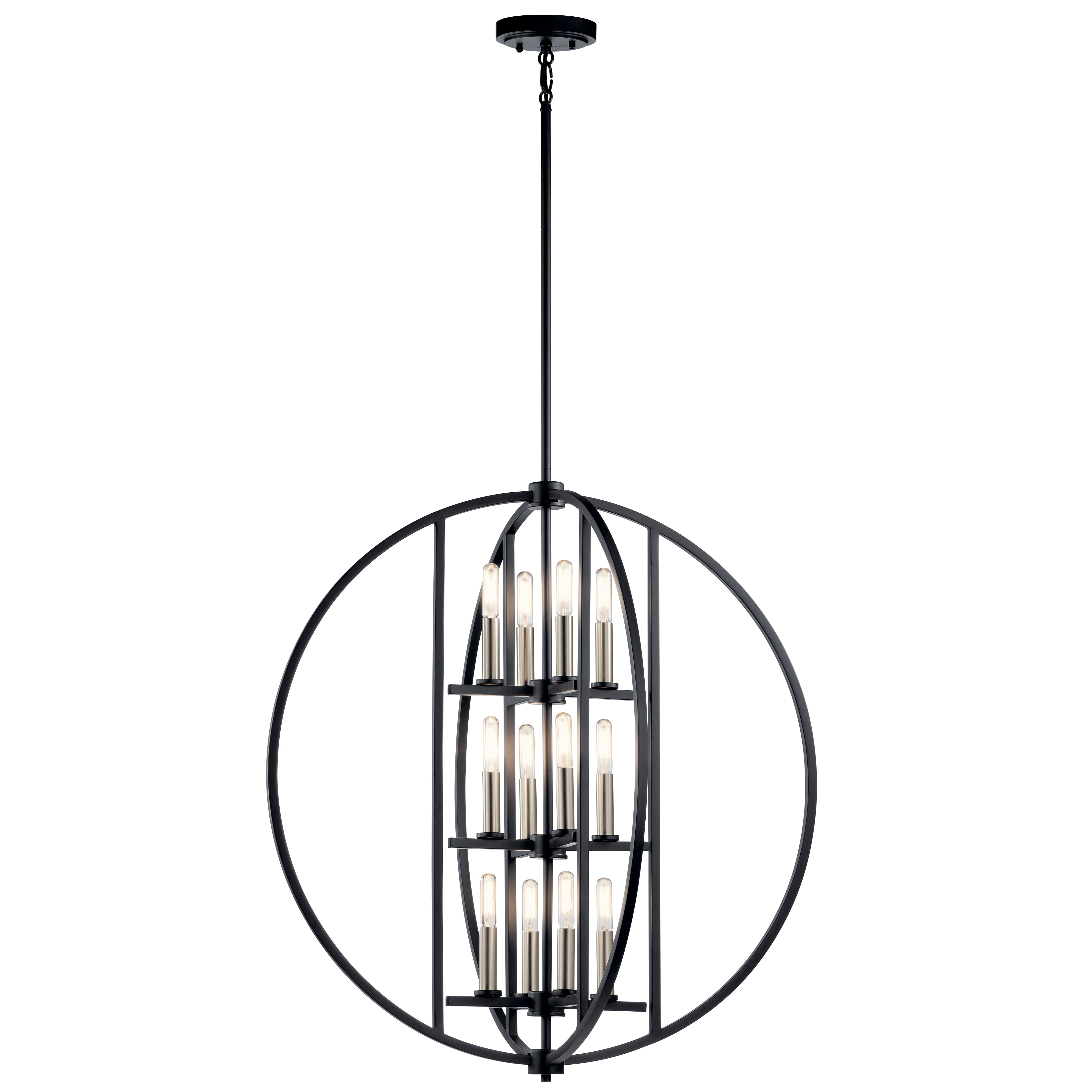 Kichler Samural 12-Light Foyer Chandelier in Black