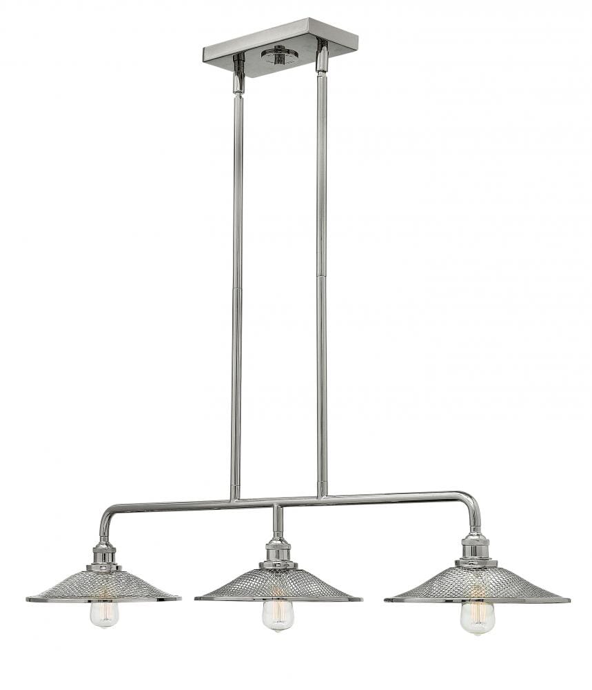 Hinkley Rigby 3-Light Hanging Linear Pendant in Polished Nickel