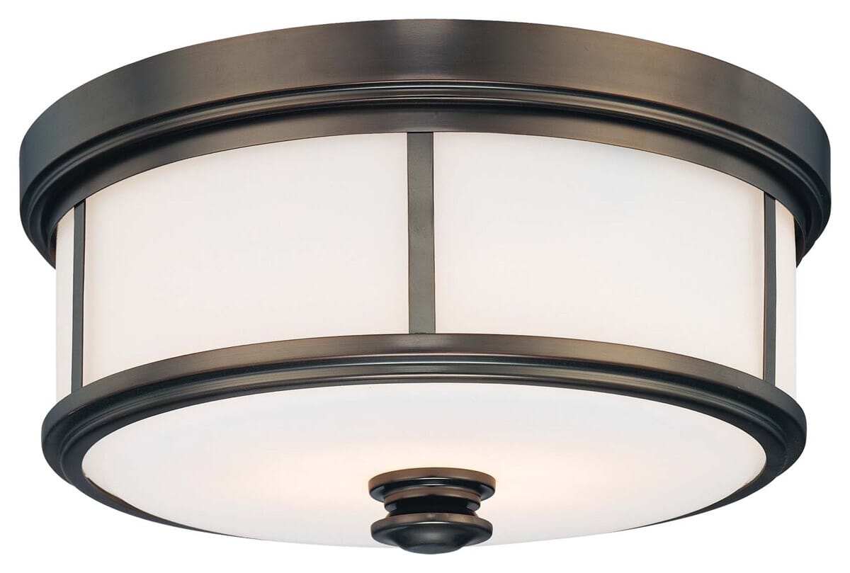 Minka Lavery Harvard Court 2-Light 14" Ceiling Light in Harvard Court Bronze -Plated