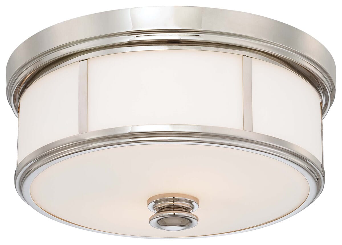 Minka Lavery 2-Light 14" Ceiling Light in Polished Nickel