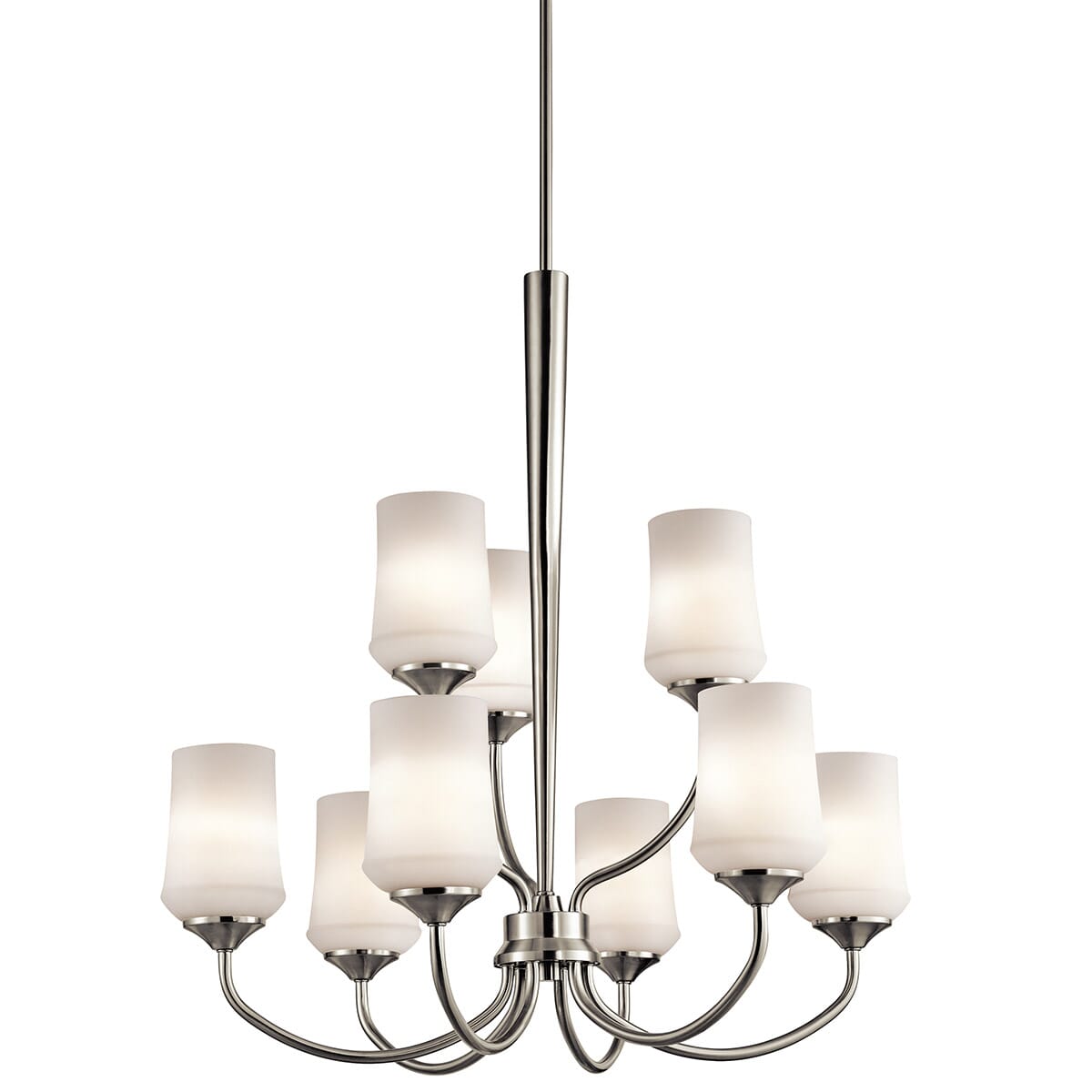 Kichler Aubrey 9-Light Chandelier 2-Tier in Brushed Nickel