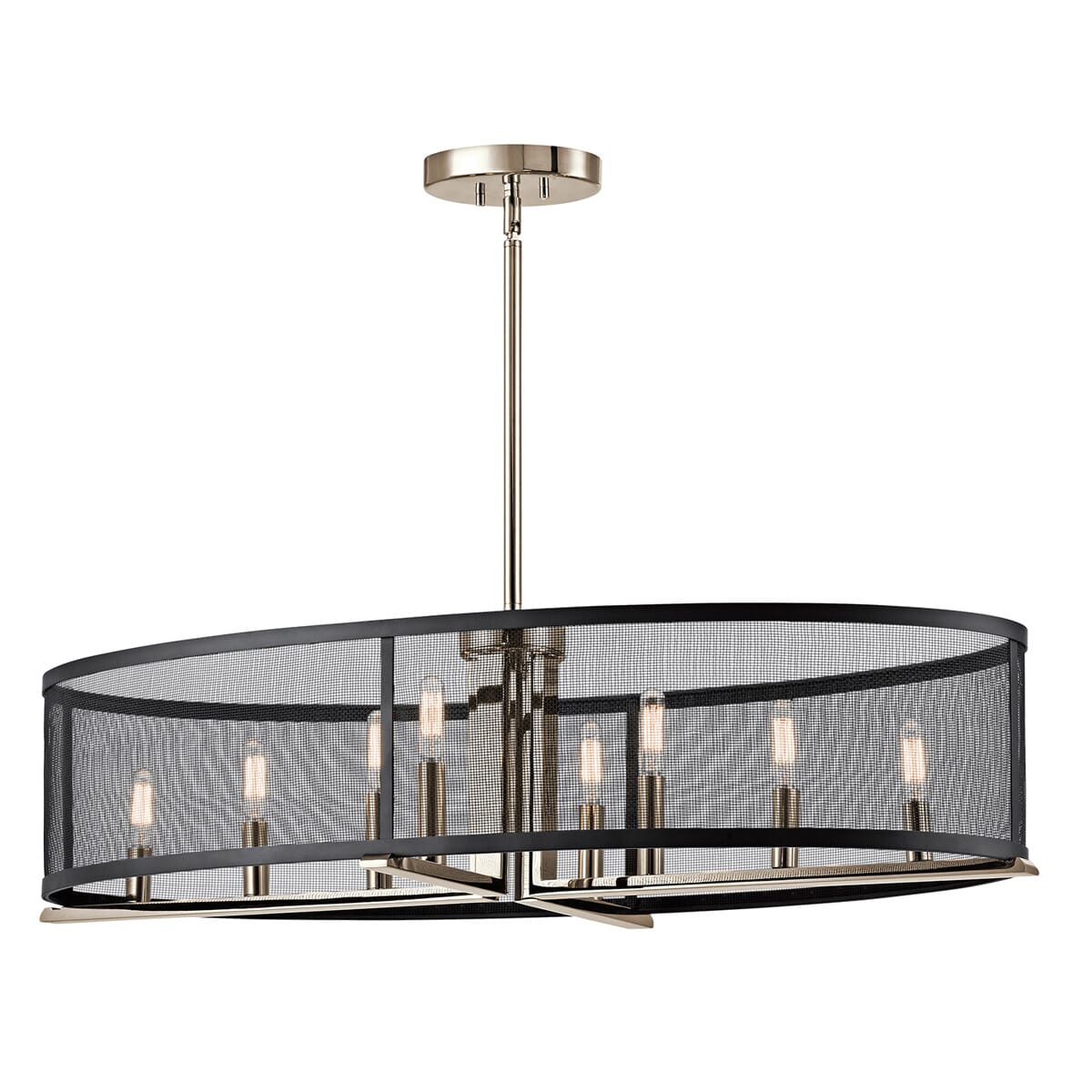 Kichler Titus 8-Light Oval Chandelier in Polished Nickel