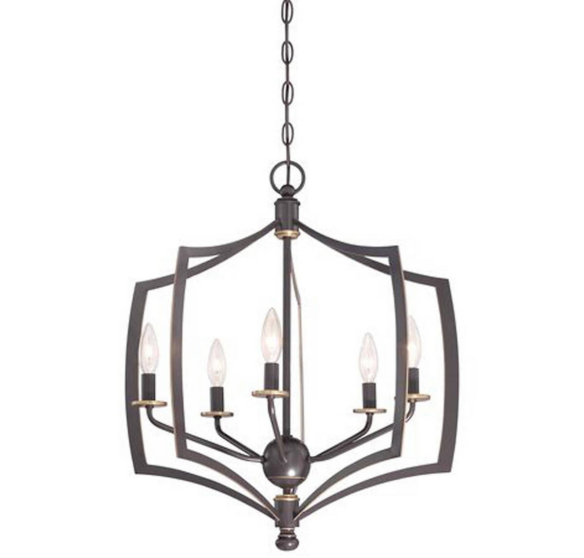 Minka Lavery Middletown 5-Light 23" Transitional Chandelier in Downton Bronze with Gold Highlights