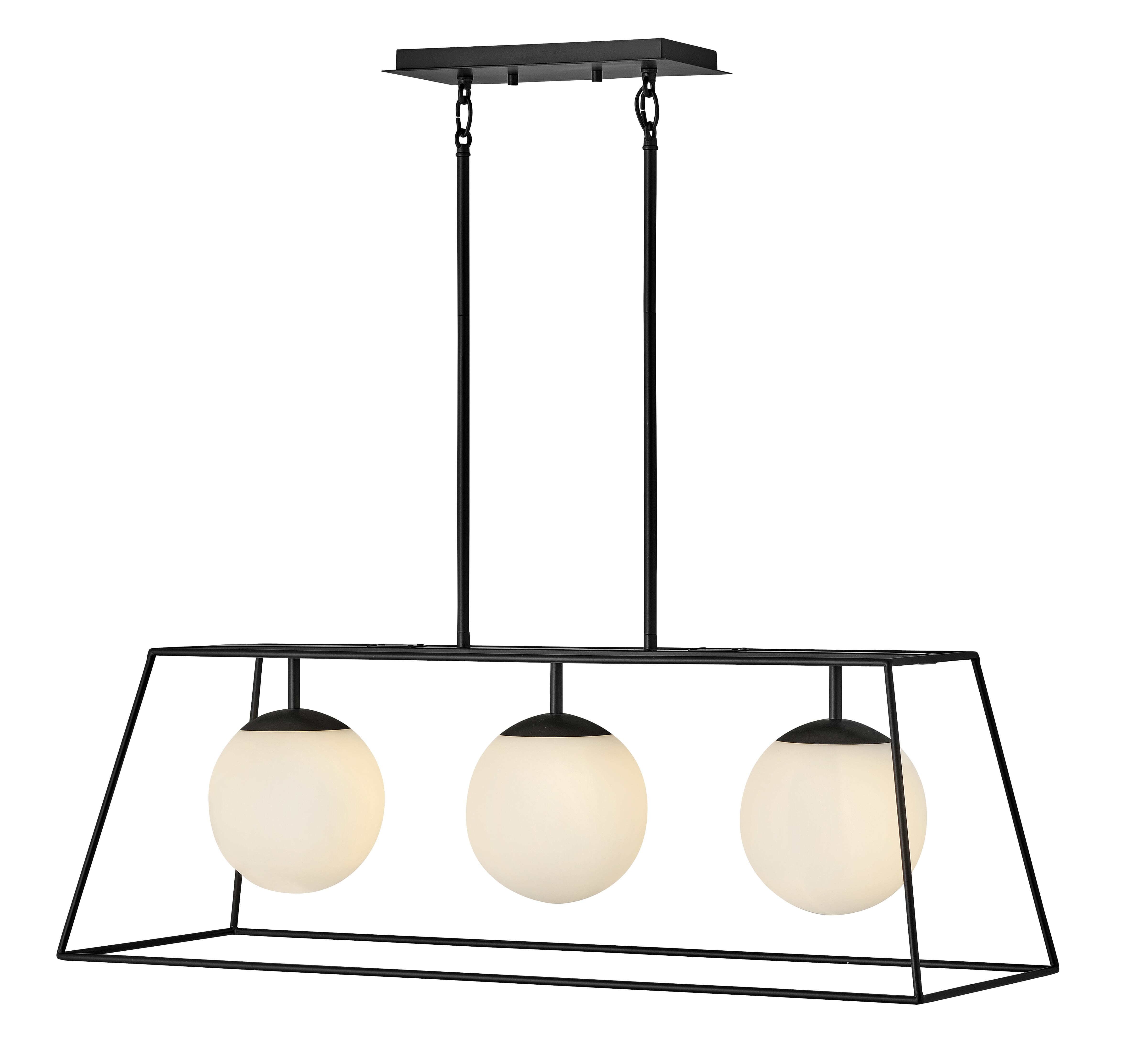 Hinkley Jonas 3-Light Linear Chandelier in Black