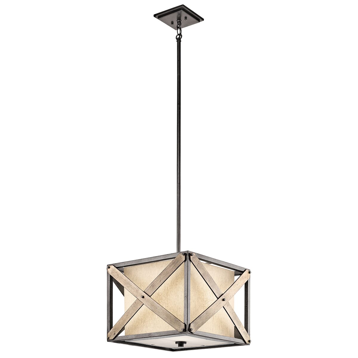 Kichler Cahoon 1-Light Pendant/Semi Flush in Anvil Iron