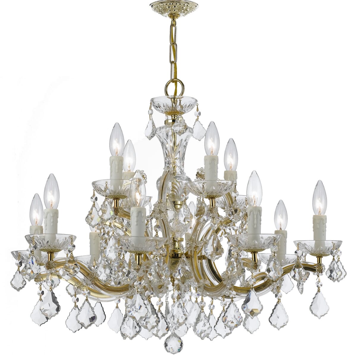 Crystorama Maria Theresa 12-Light Crystal Chandelier in Gold