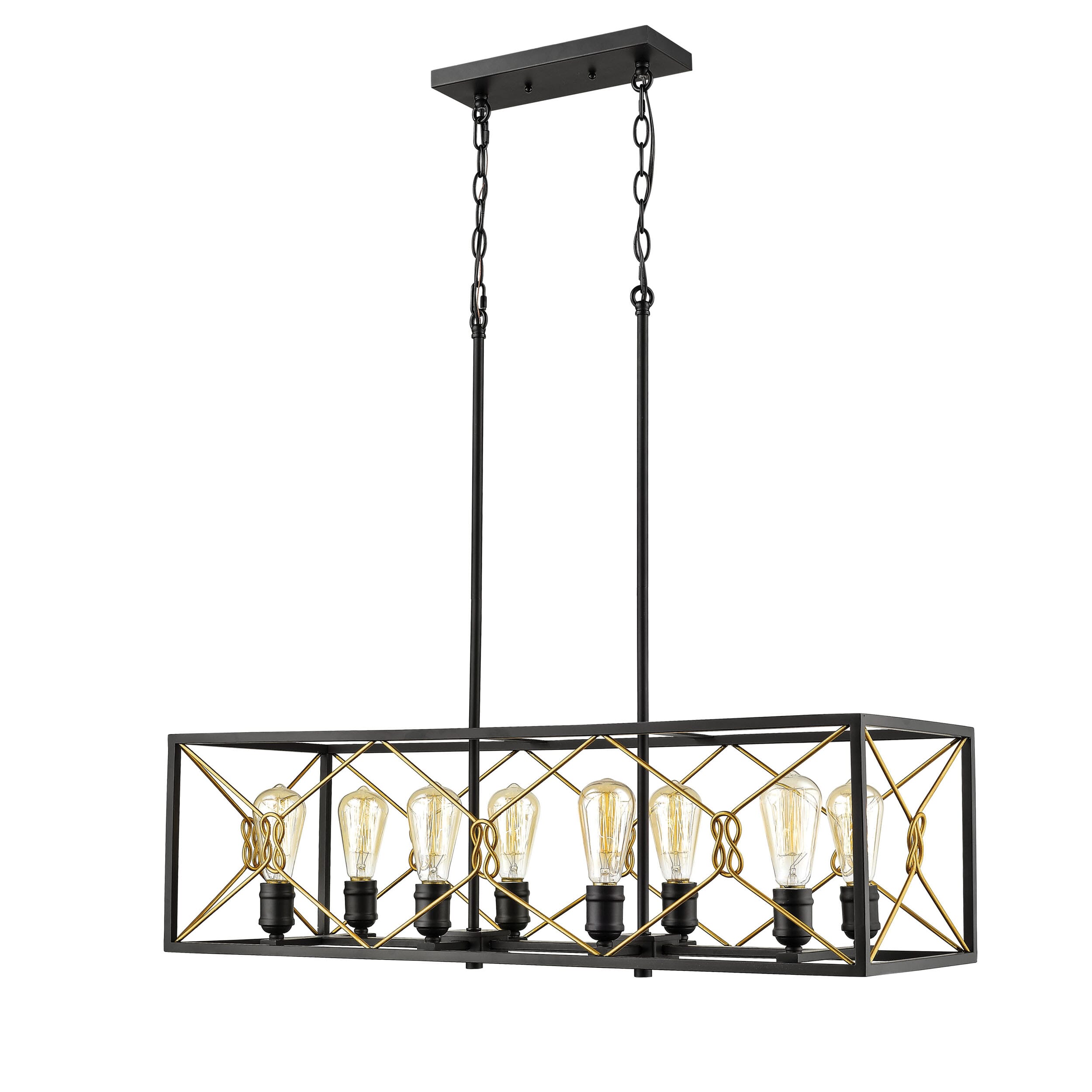 Millennium Lighting 8-Light Island in Matte Black and Gold