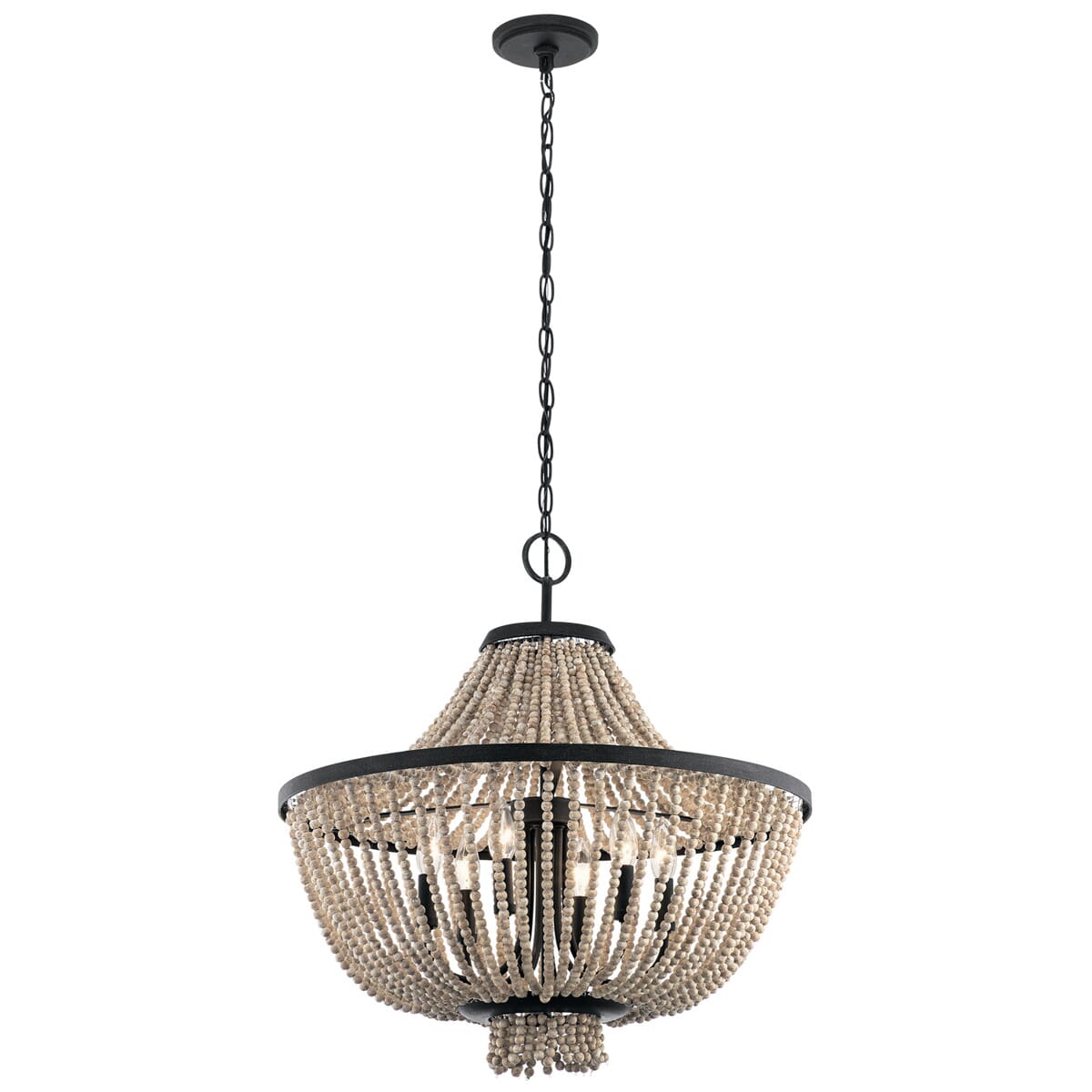 Kichler Brisbane 24" 6-Light Chandelier in Distressed Black