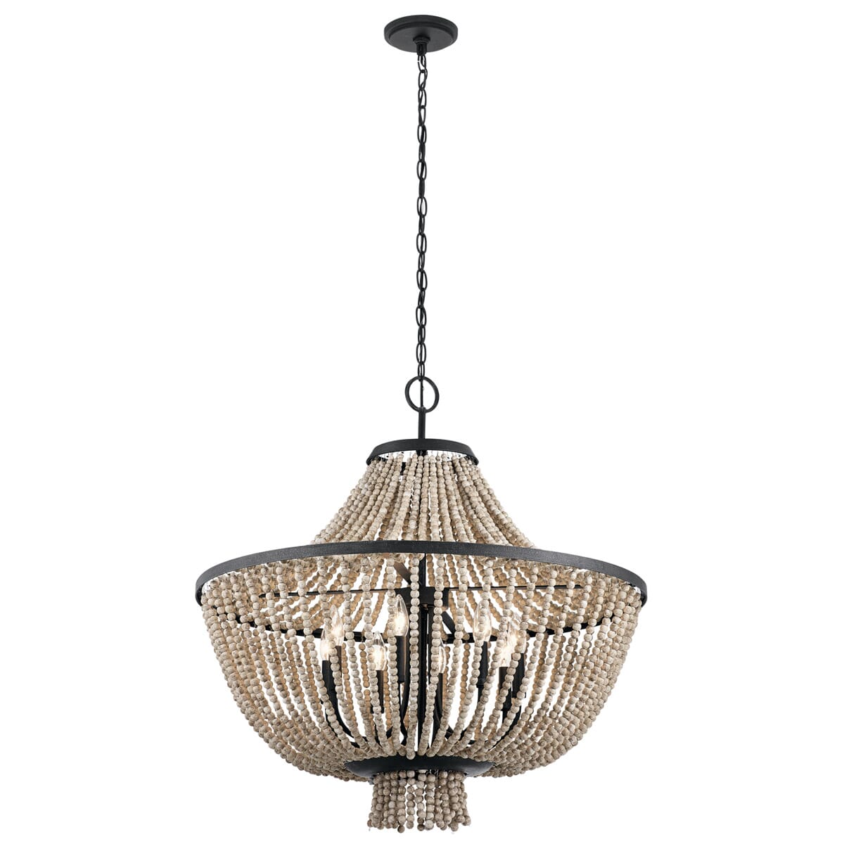 Kichler Brisbane 30" 8-Light Chandelier in Distressed Black