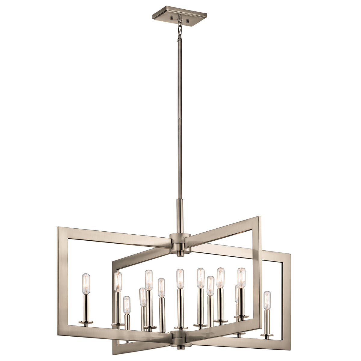 Kichler Cullen 13-Light Double Linear Chandelier in Classic Pewter