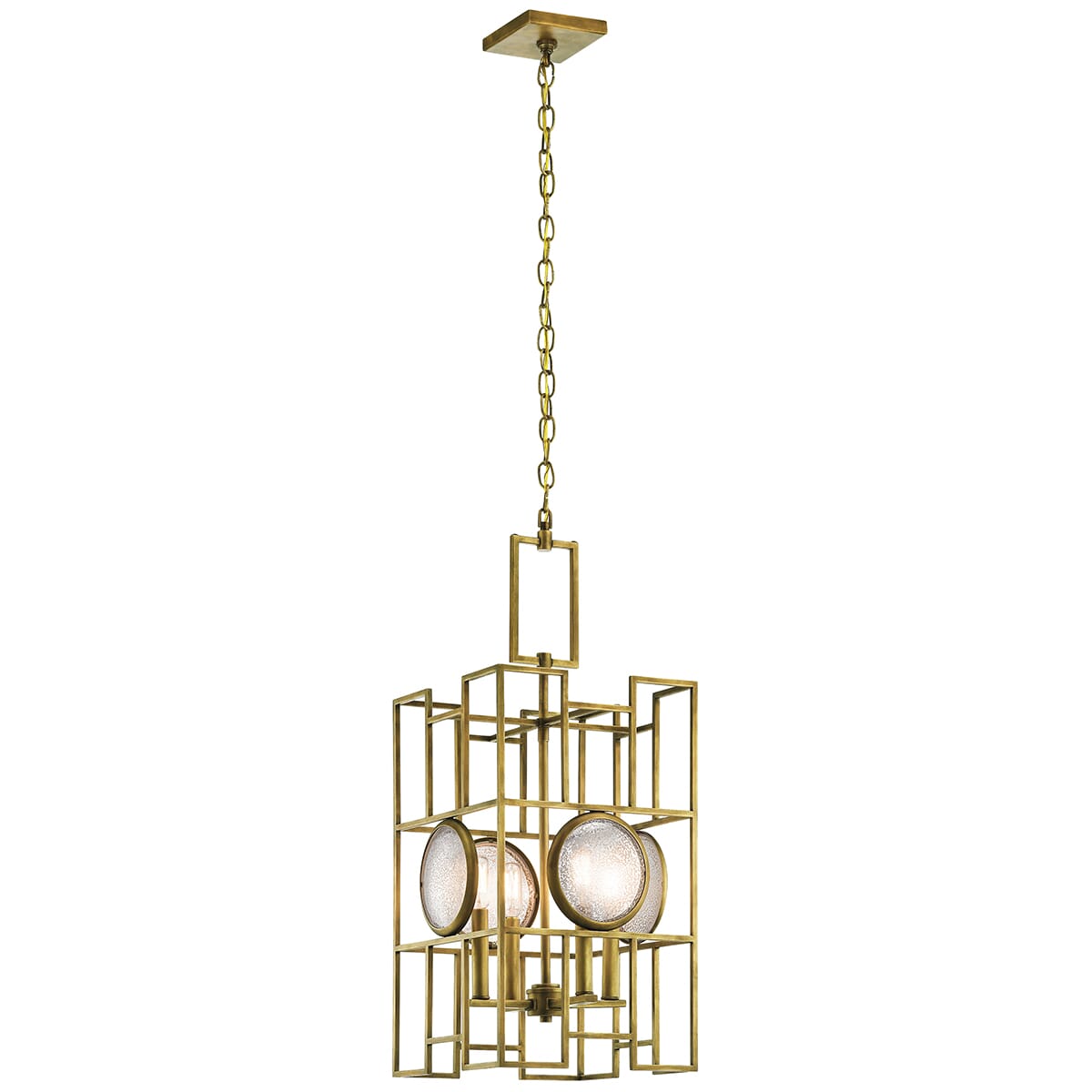 Kichler Vance 4-Light Foyer Pendant in Natural Brass