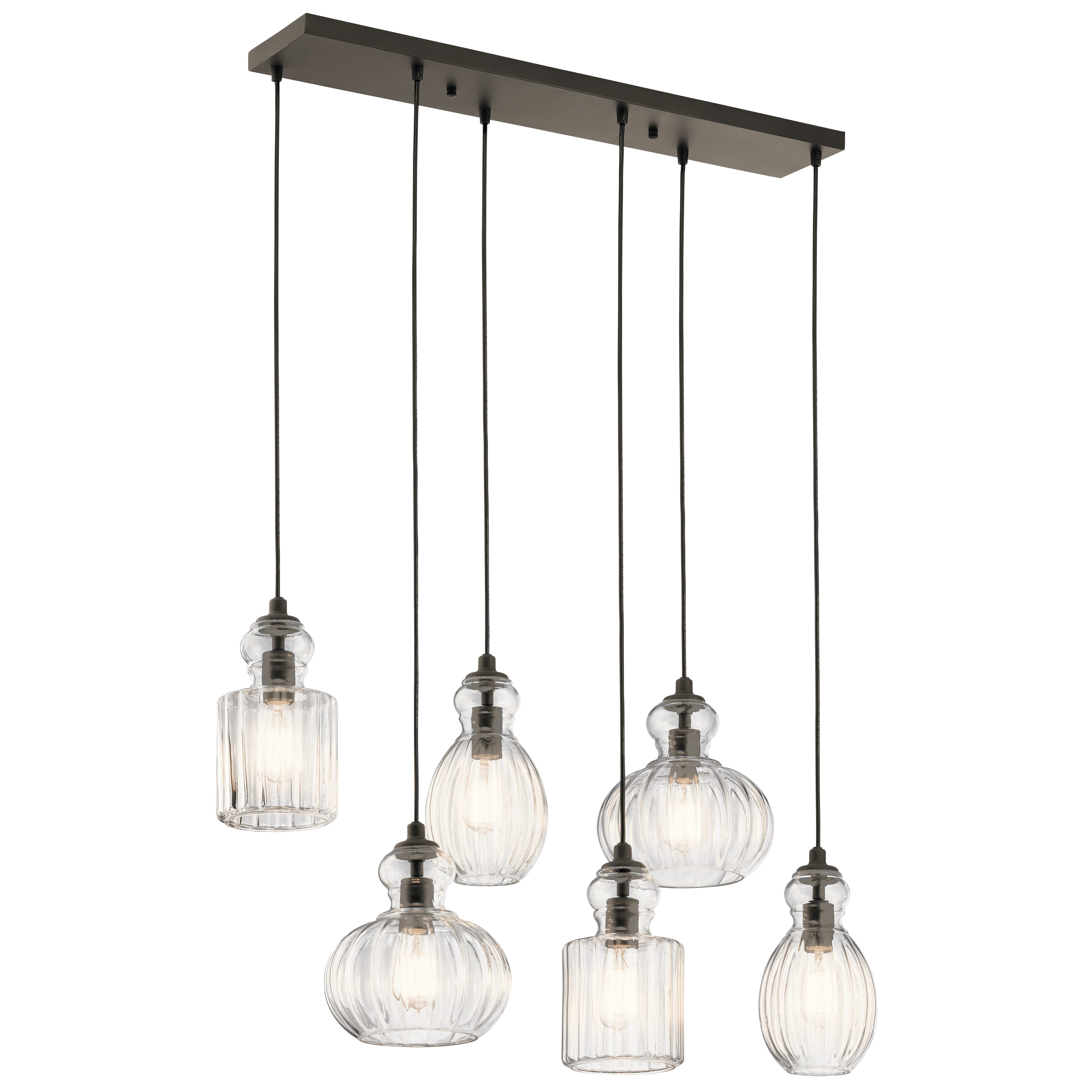 Kichler Riviera 6-Light Linear Chandelier in Olde Bronze