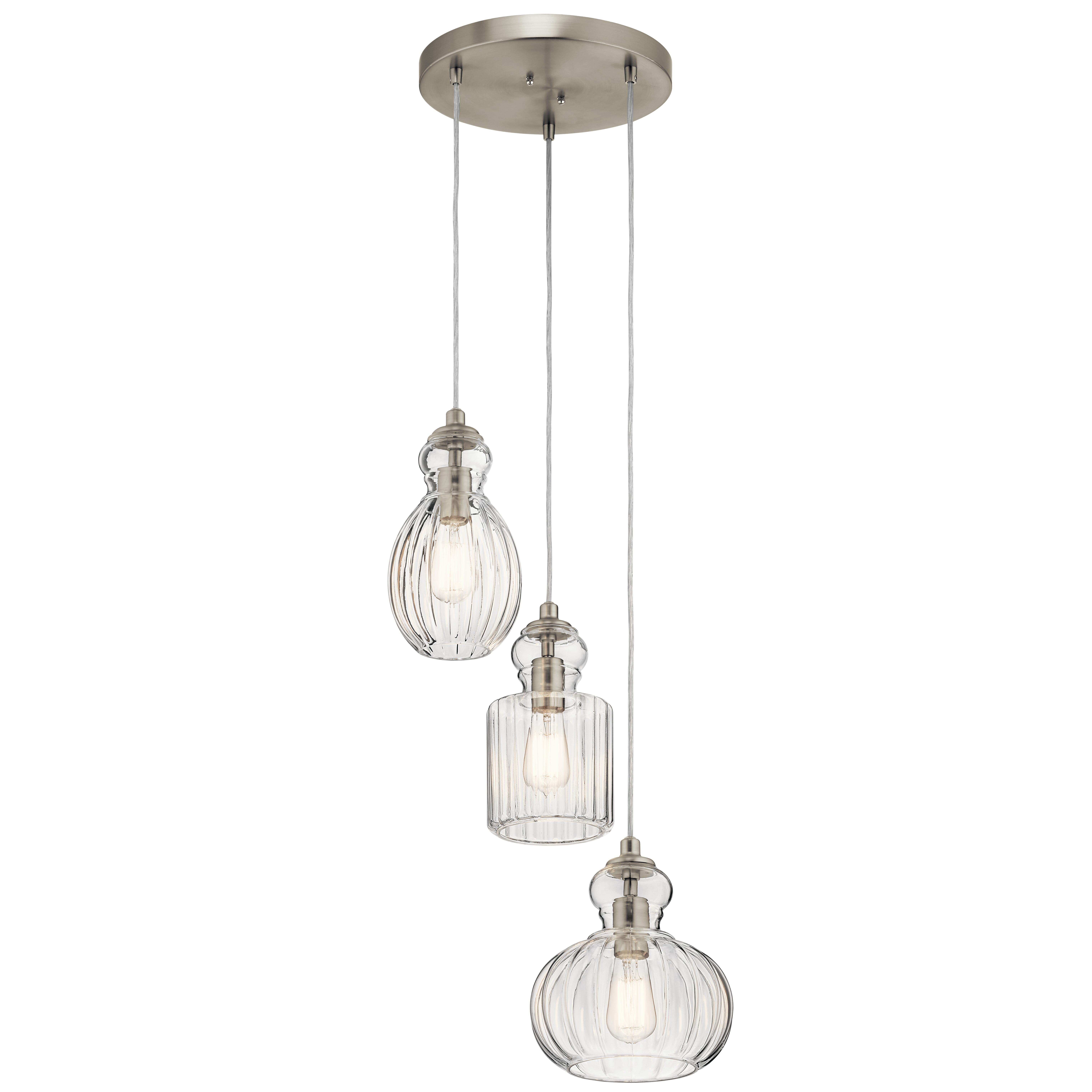 Kichler Riviera Pendant 3-Light in Brushed Nickel