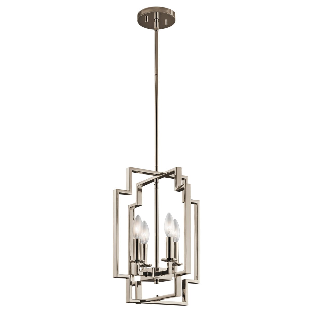 Kichler Downtown Deco 4-Light Foyer Pendant in Polished Nickel