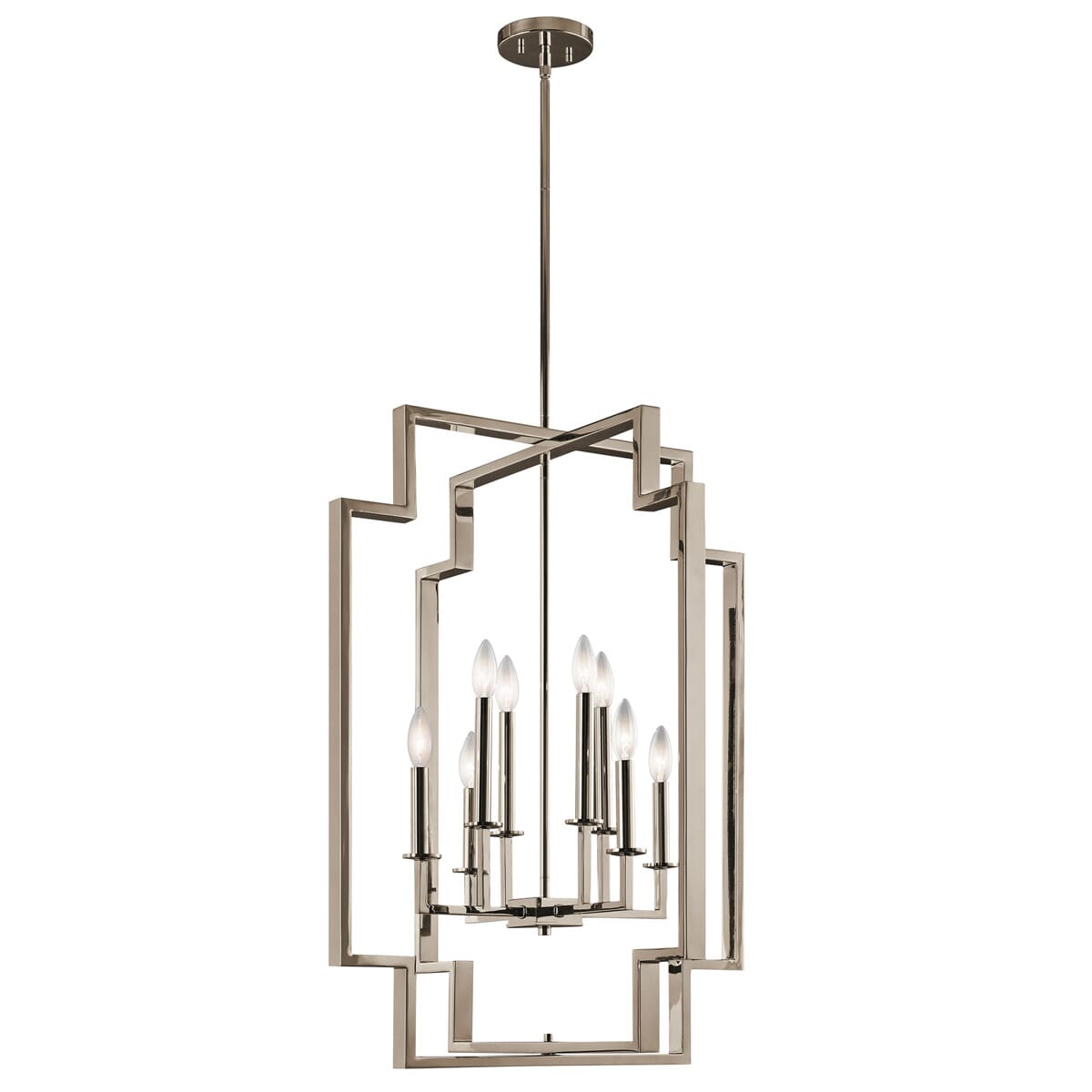 Kichler Downtown Deco 8-Light Chandelier Foyer in Polished Nickel