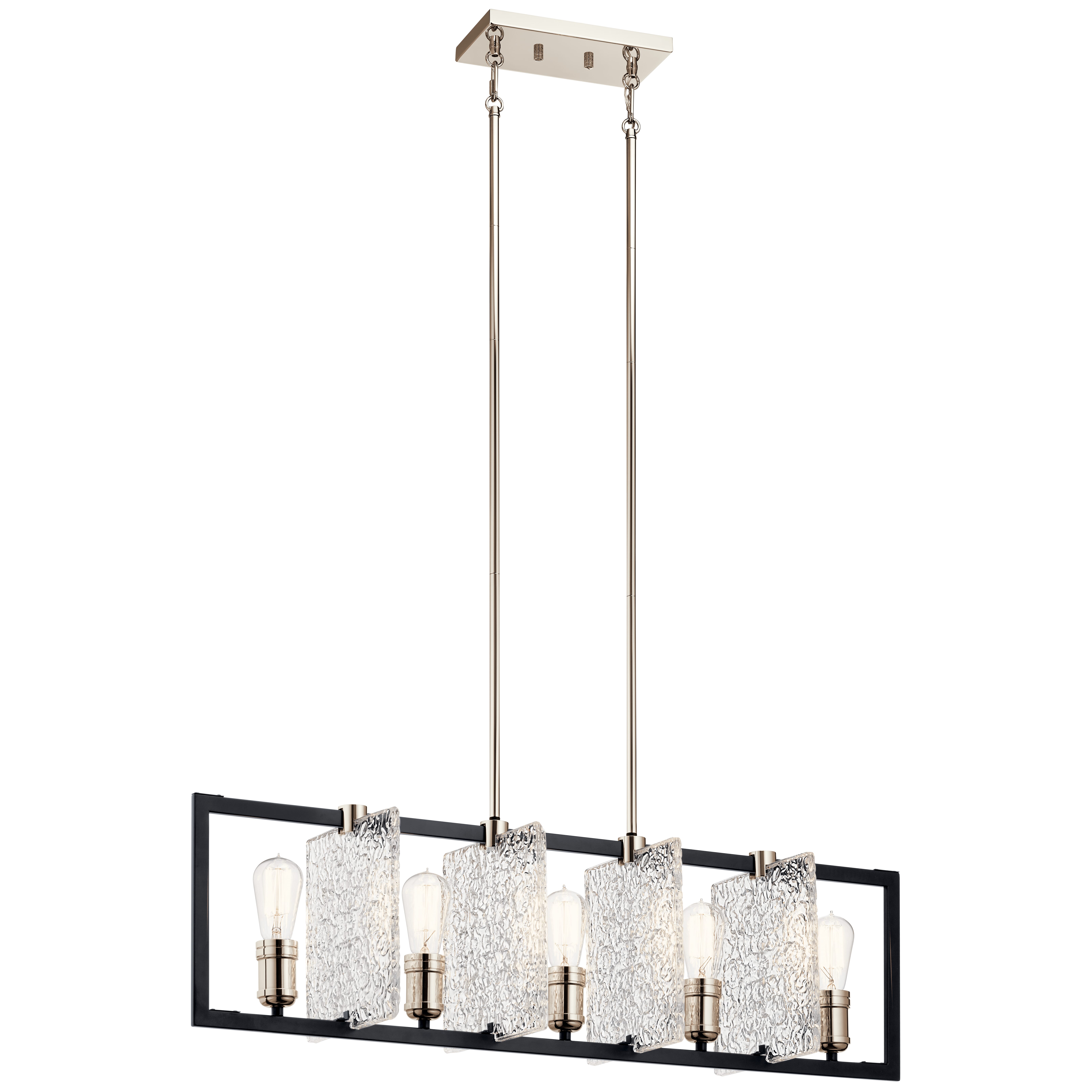 Kichler Forge 5-Light 38.5" Linear Chandelier in Black