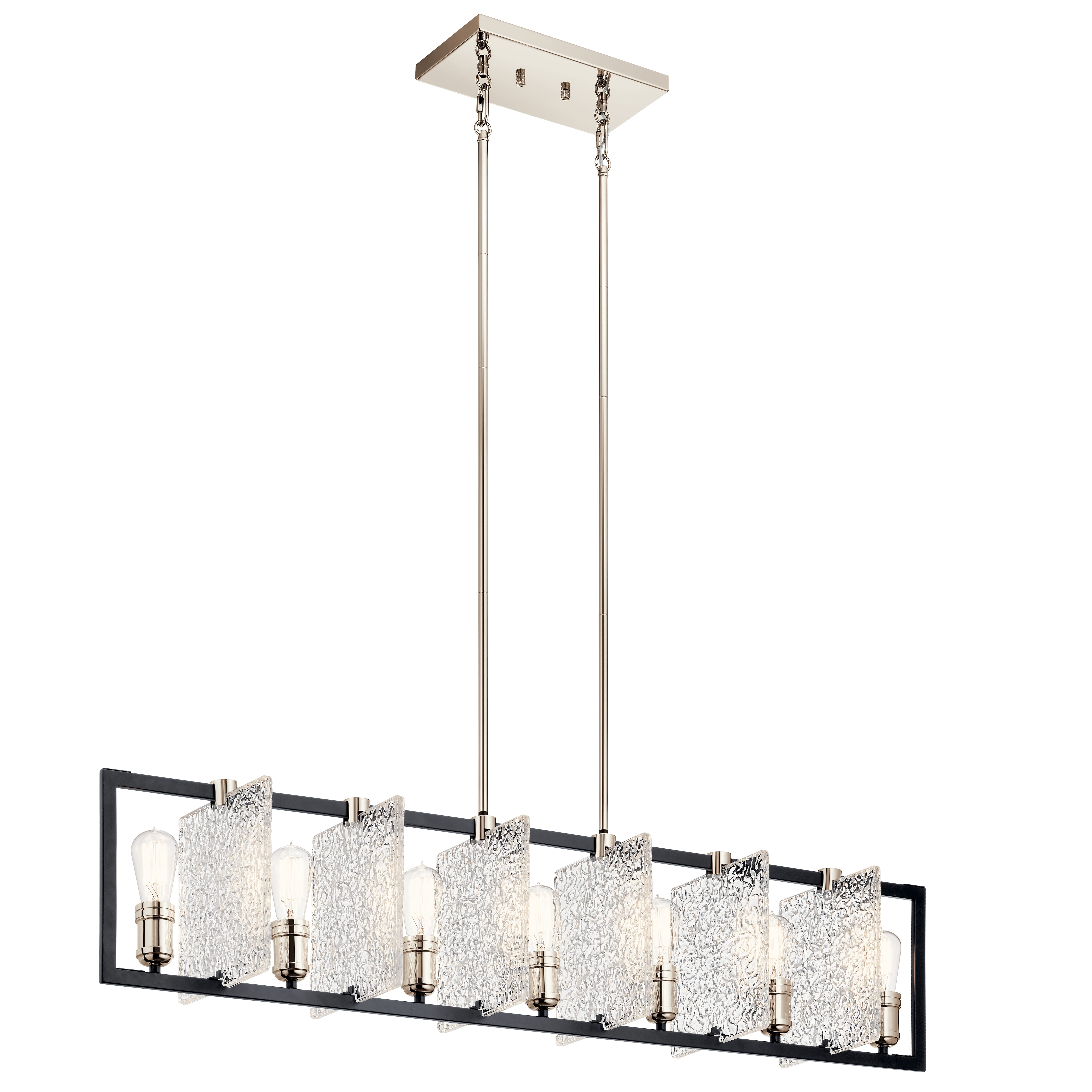 Kichler Forge 7-Light 50.75" Linear Chandelier in Black