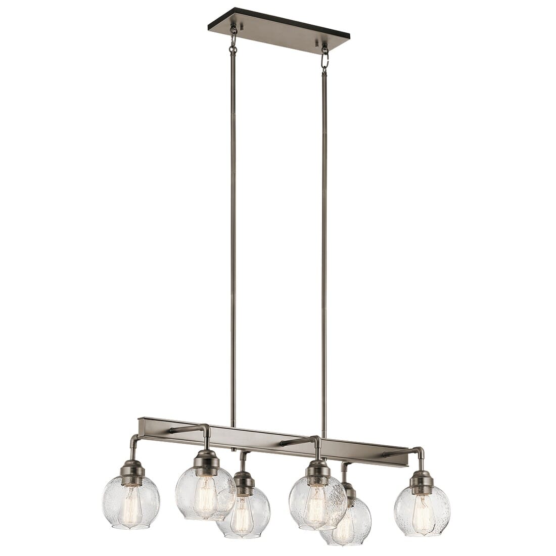 Kichler Niles 32.25" 6-Light Linear Chandelier in Antique Pewter