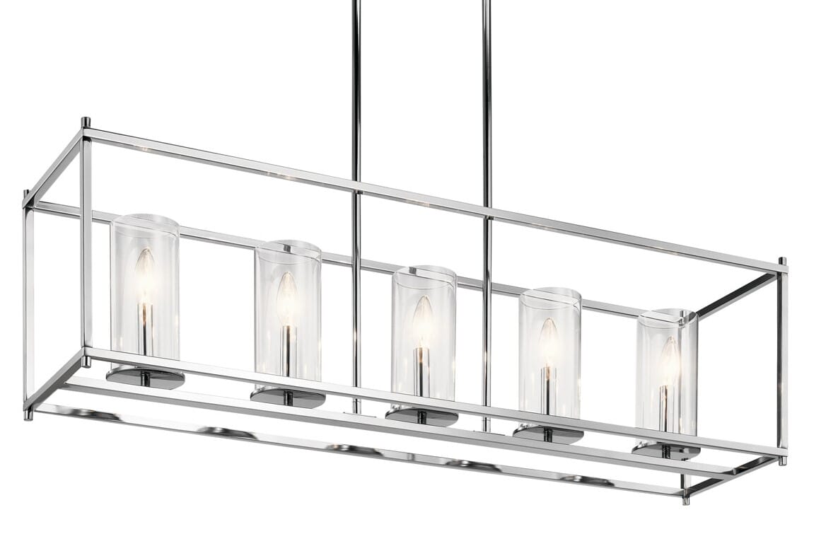 Kichler Crosby 5-Light Linear Chandelier in Chrome