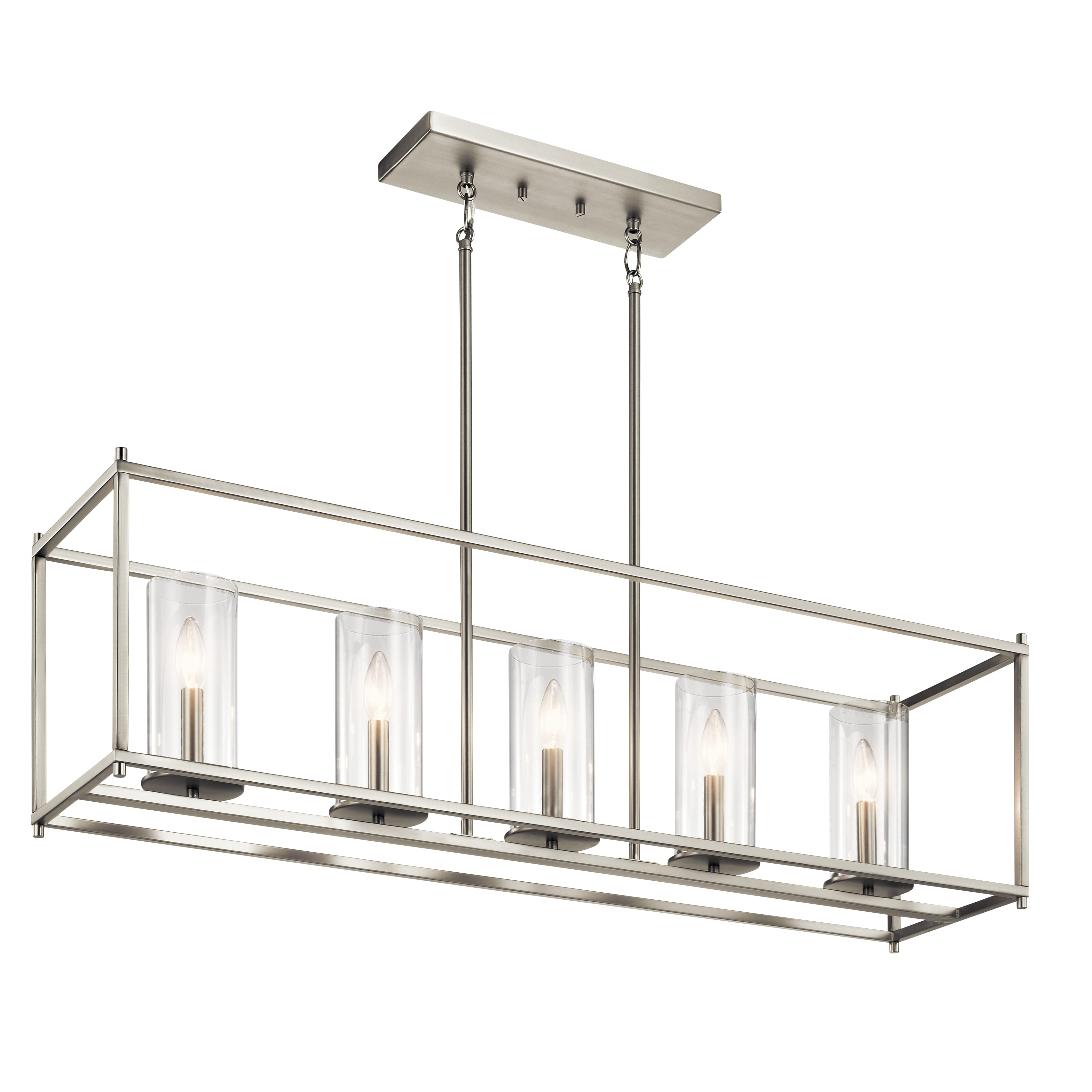 Kichler Crosby 5-Light Linear Chandelier in Brushed Nickel