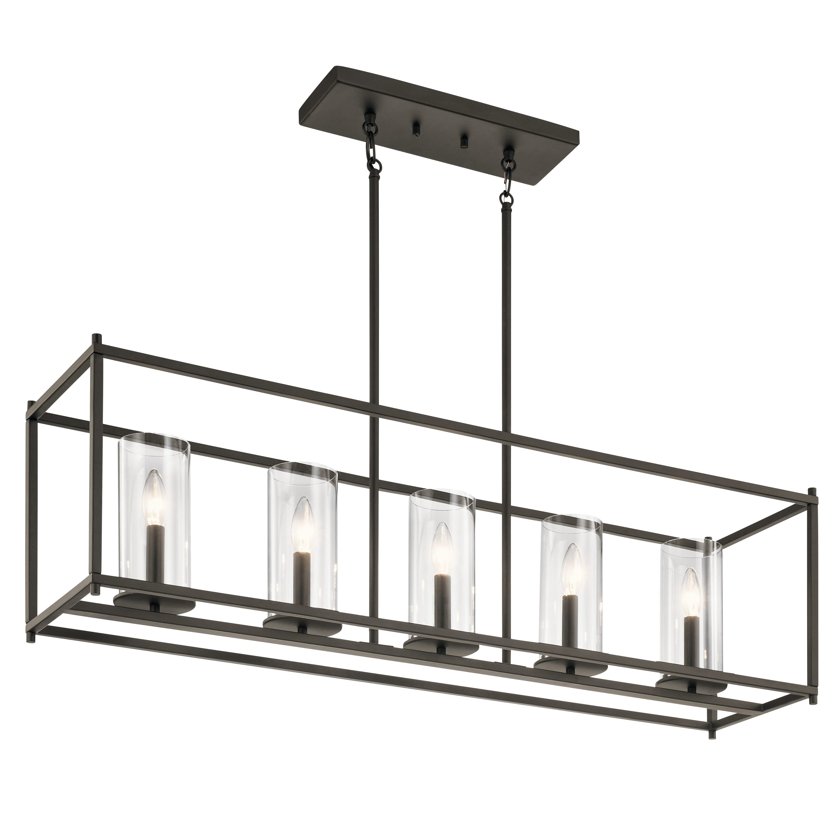 Kichler Crosby 5-Light Linear Chandelier in Olde Bronze