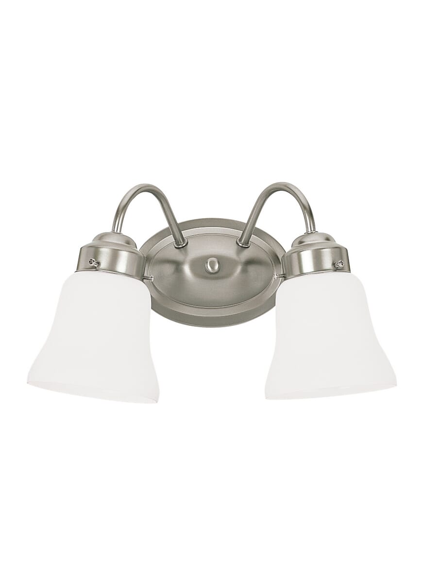 Sea Gull Westmont 2-Light 12" Bathroom Vanity Light in Brushed Nickel