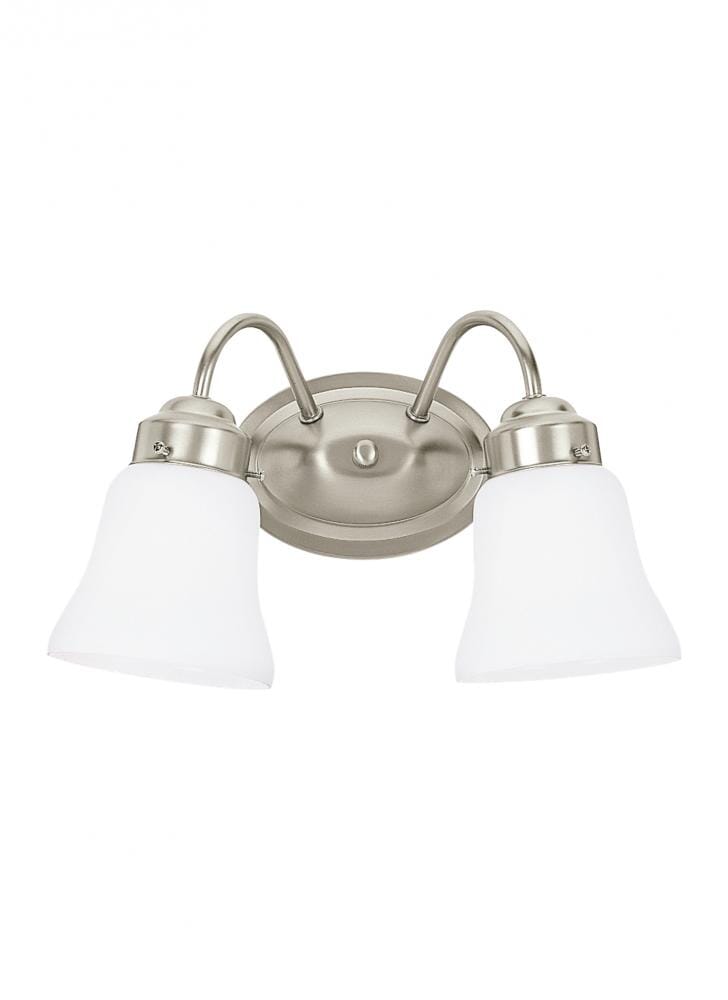 Sea Gull Westmont 2-Light 12" Bathroom Vanity Light in Brushed Nickel