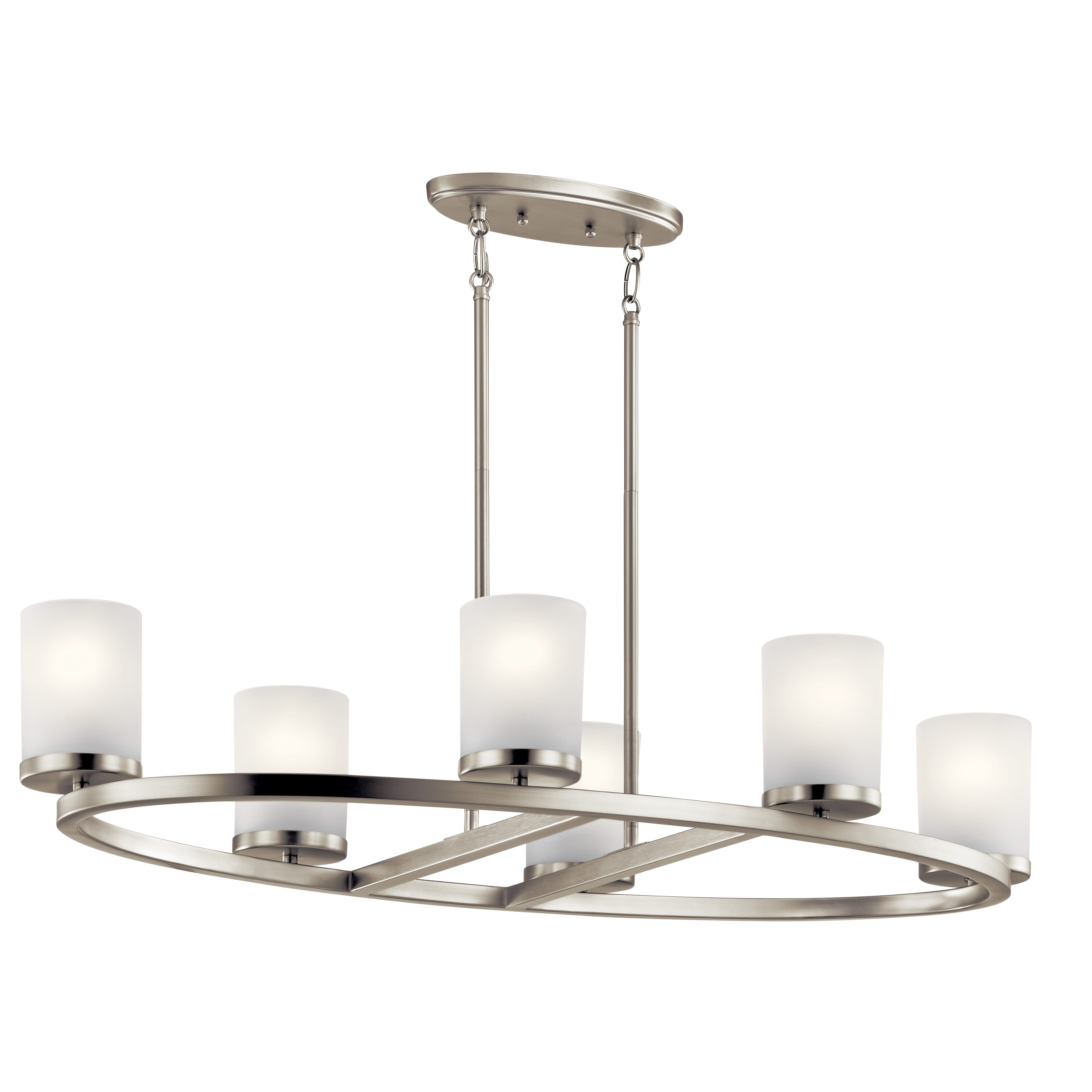 Kichler Daimlen 6-Light Oval Chandelier in Brushed Nickel