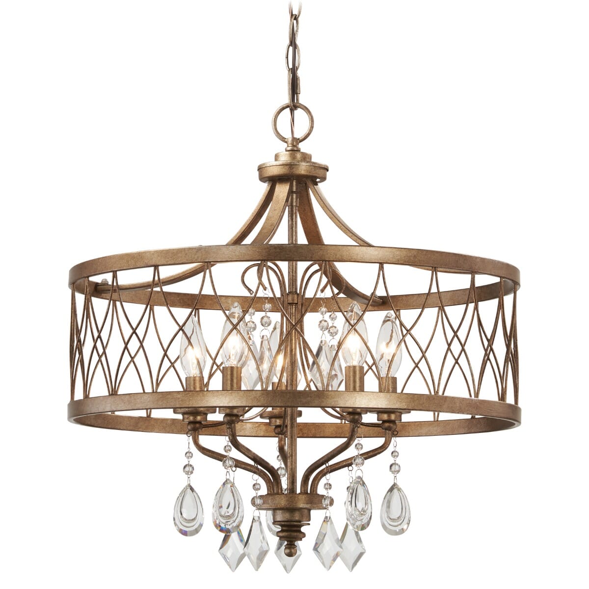 Minka Lavery West Liberty 5-Light 21" Chandelier in Olympus Gold