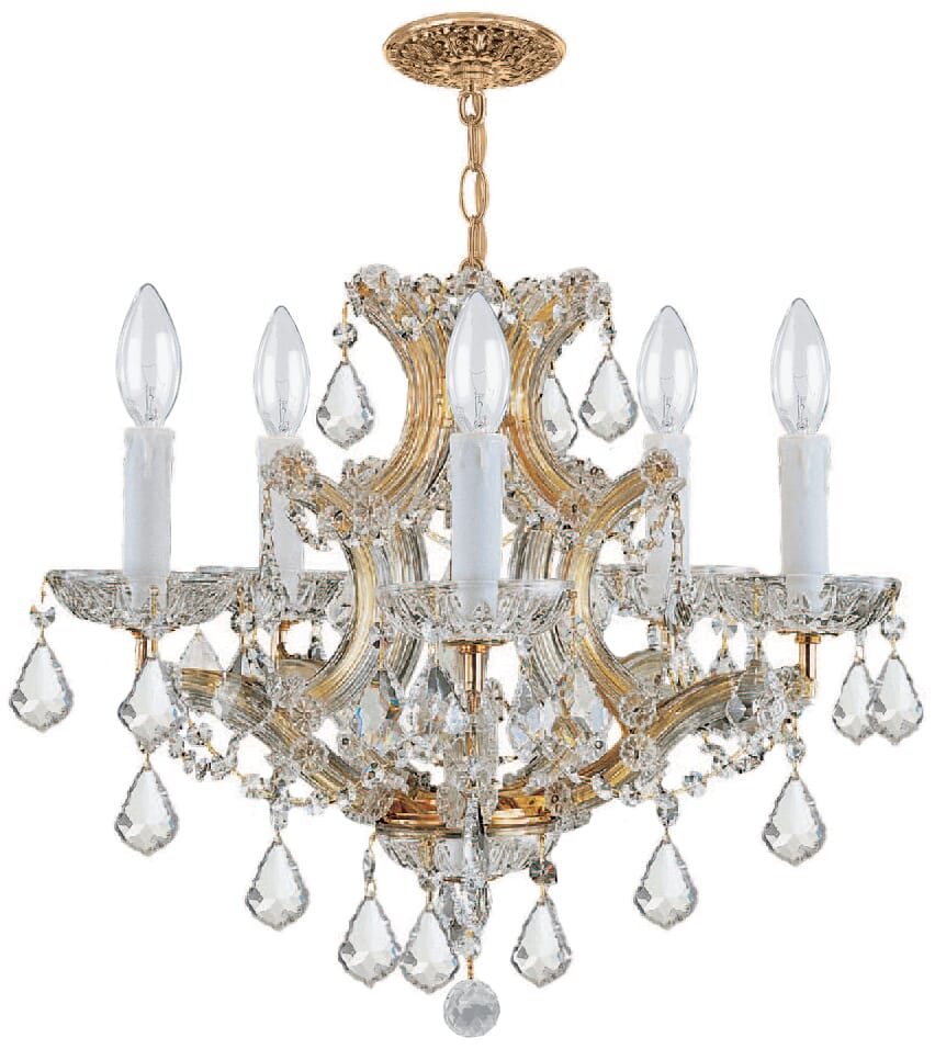 Crystorama Maria Theresa 6-Light 17" Mini Chandelier in Gold with Clear Hand Cut Crystals