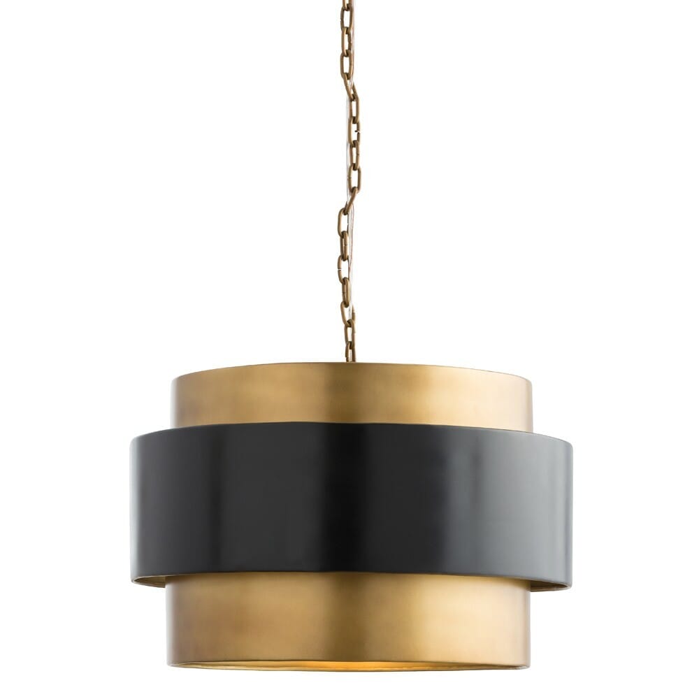 Arteriors Nolan 21.5" Drum Pendant in Vintage Brass