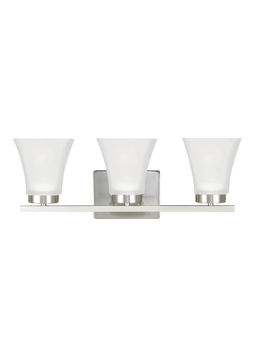 Sea Gull Bayfield 3-Light 20" Bathroom Vanity Light in Brushed Nickel